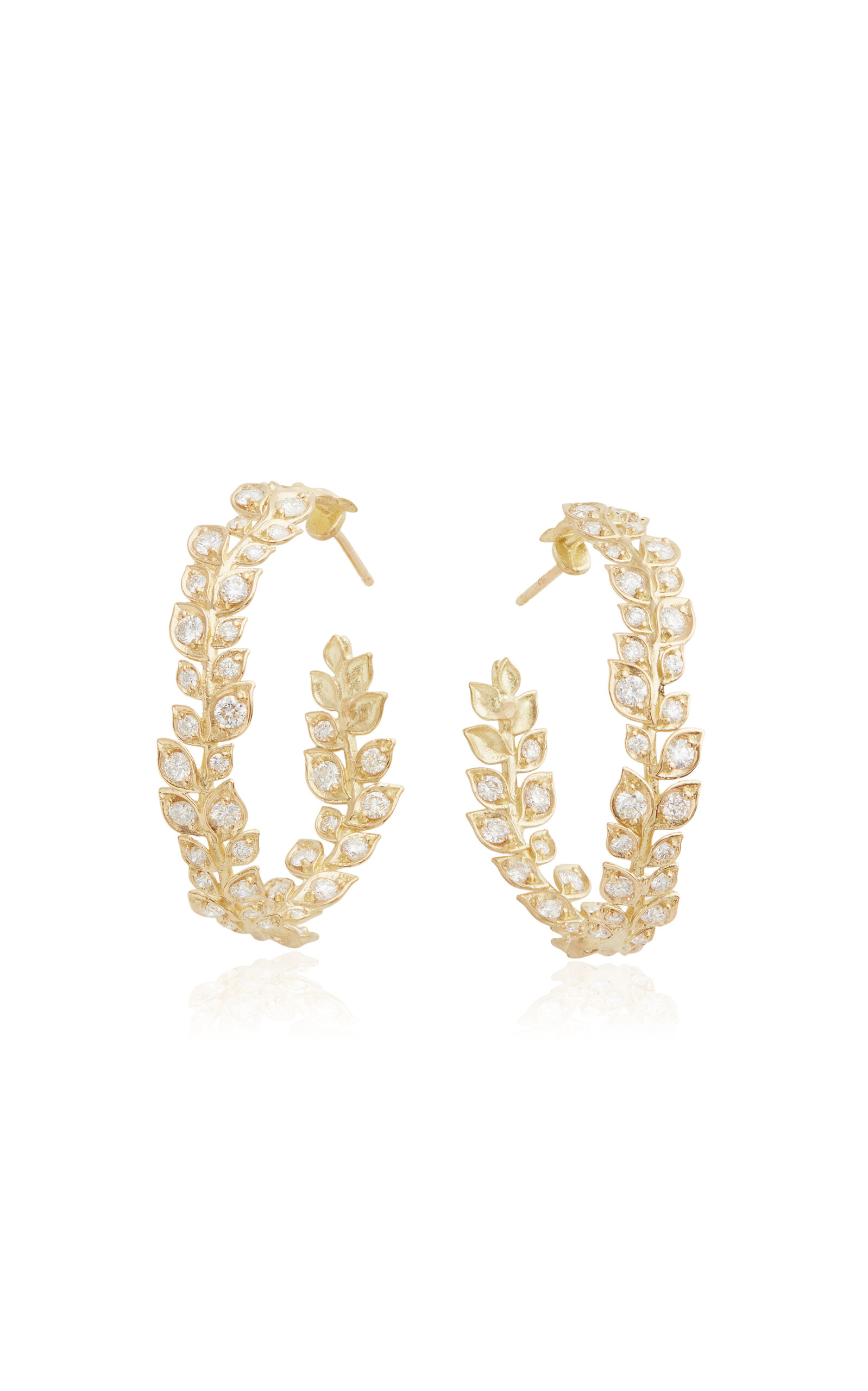 18K Yellow Gold Diamond Earrings