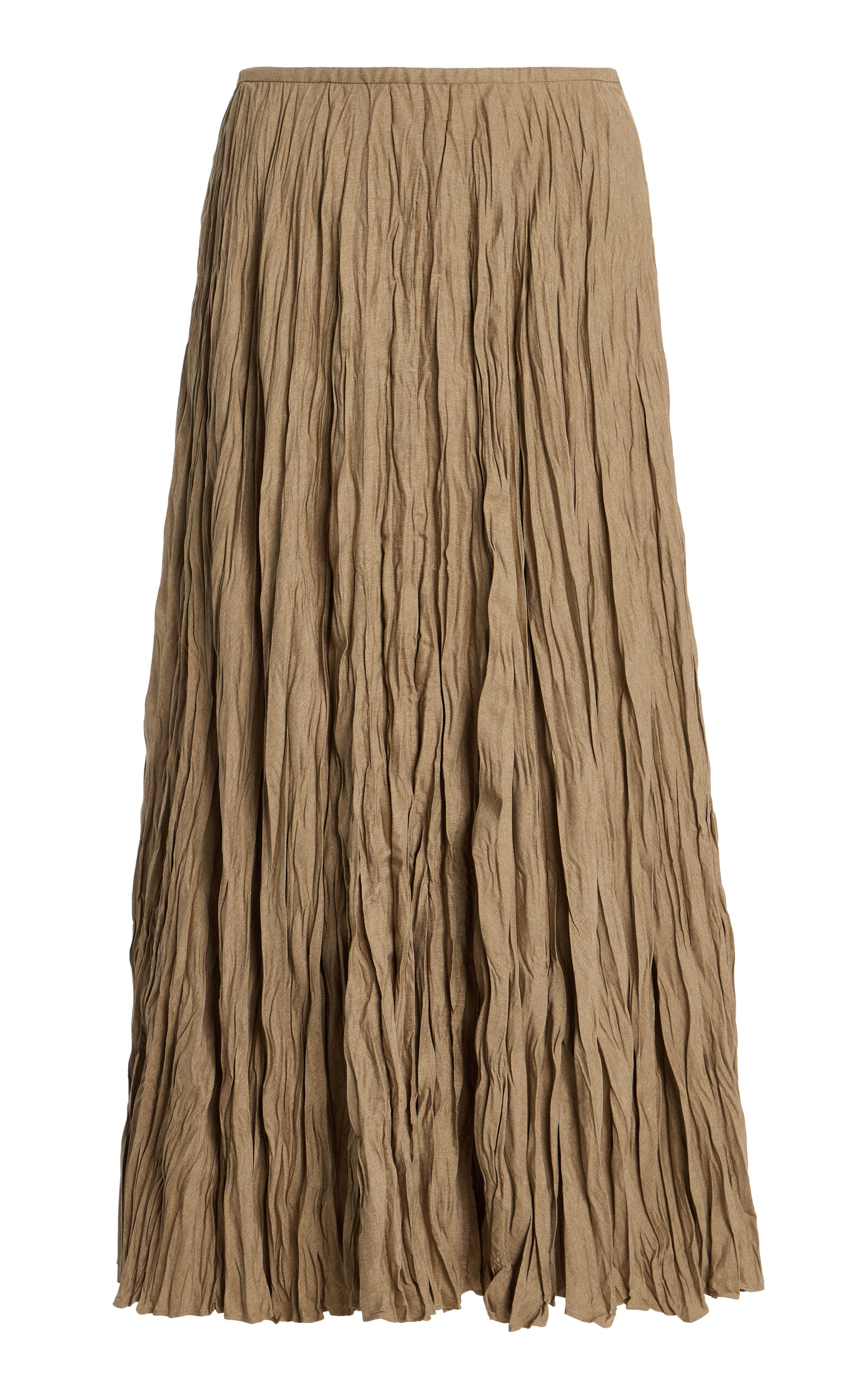 Lafayette 148 Plisse Maxi Skirt - Tan - XL