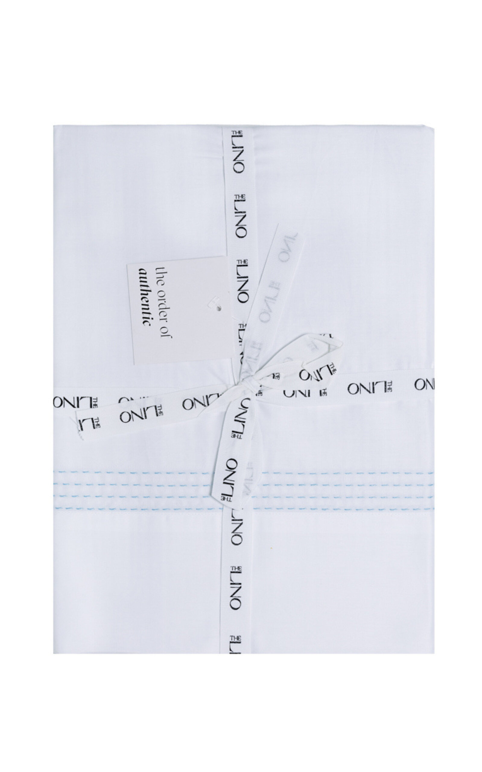 THE LINO Essential Embroidered Cotton King Top Sheet - Turquoise