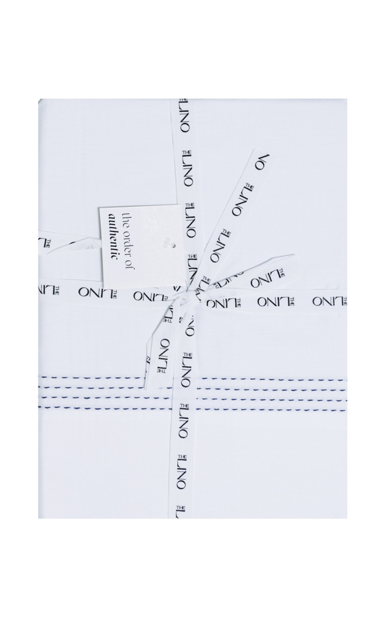 THE LINO Essential Embroidered Cotton King Top Sheet - Navy