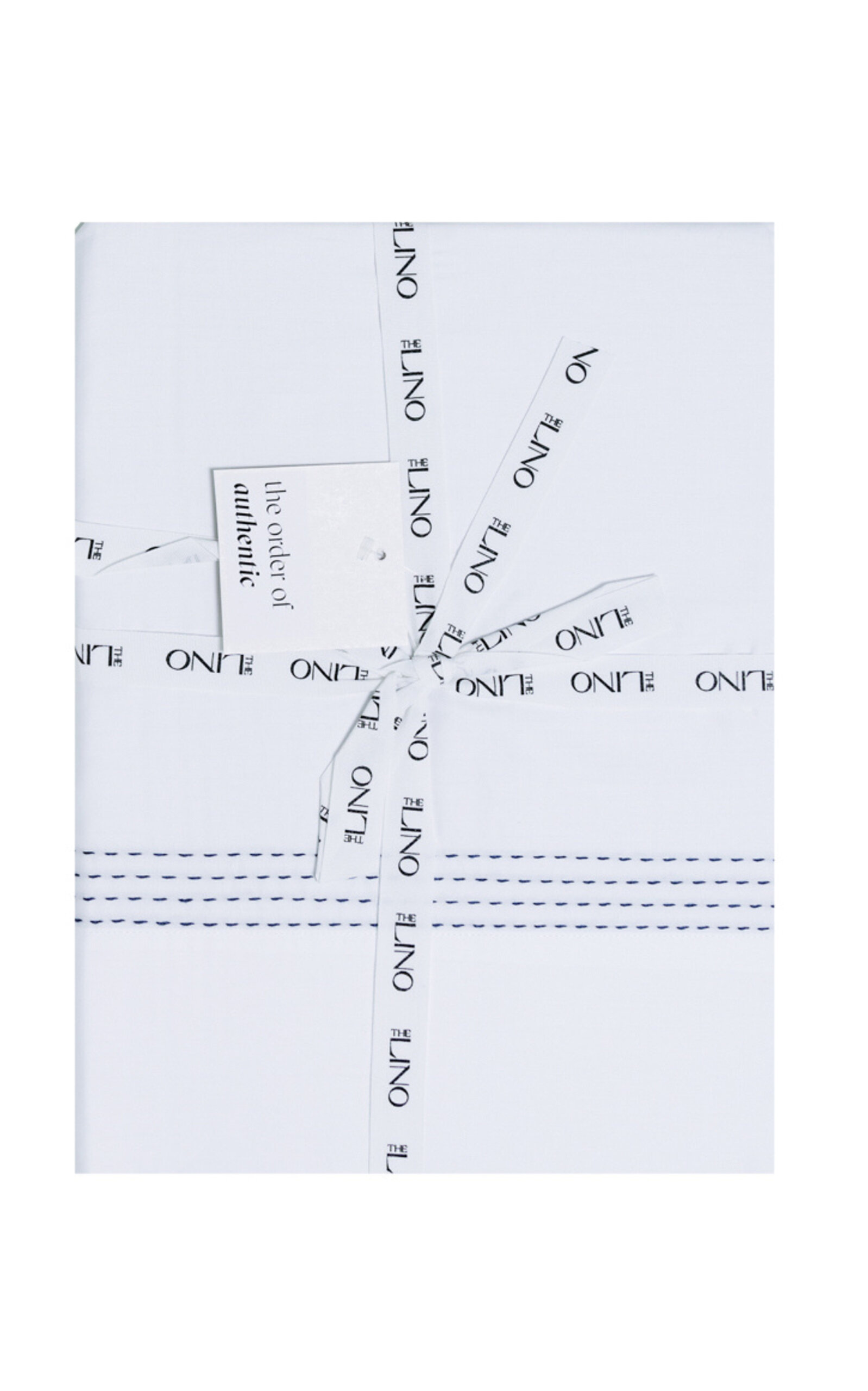 THE LINO Essential Embroidered Cotton Twin Top Sheet - Navy