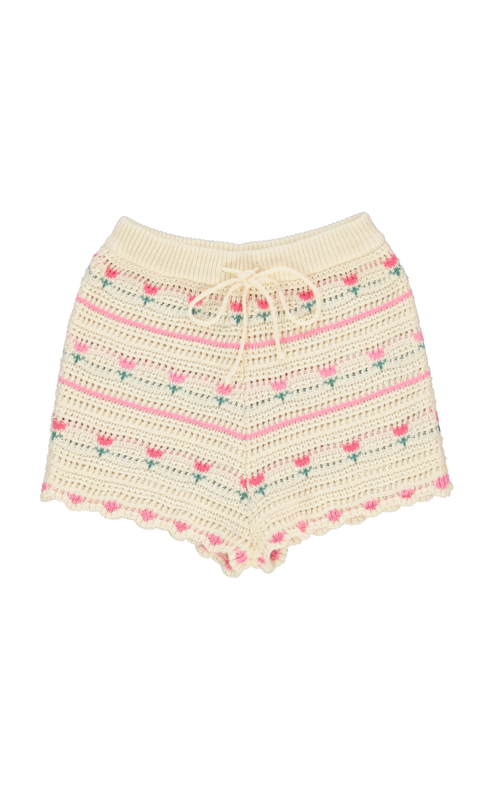 Bebe Organic Paloma Tulip Cotton Crochet Shorts