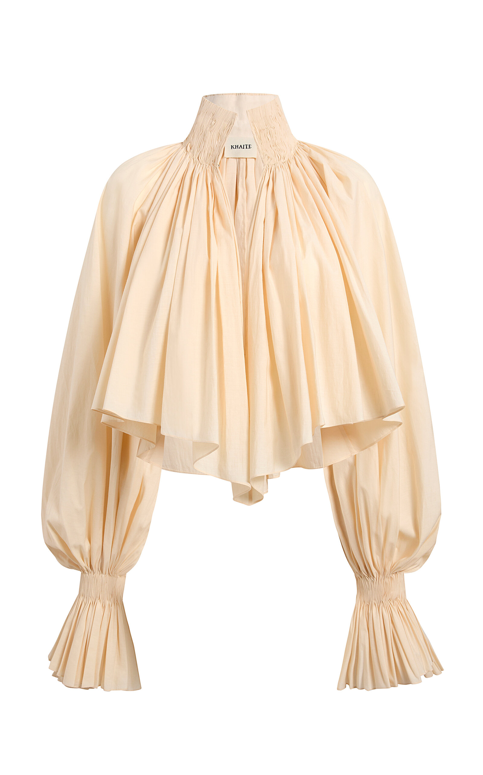 Khaite Durer Pleated Cotton-Canvas Blouse