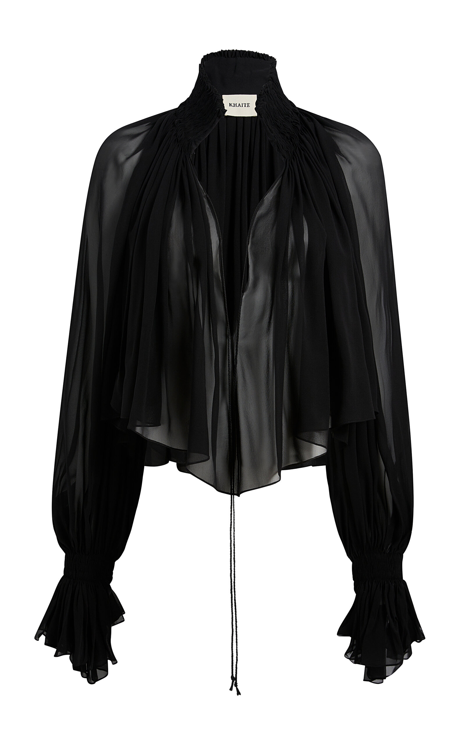 Khaite Durer Pleated Silk-Chiffon Top - Women's Clothing