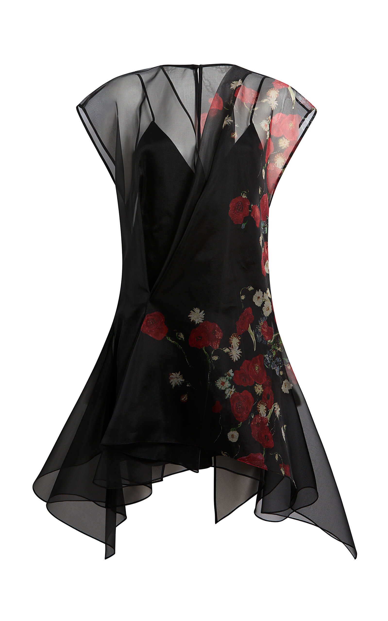 Khaite Merith Printed Silk-Organza Mini Dress