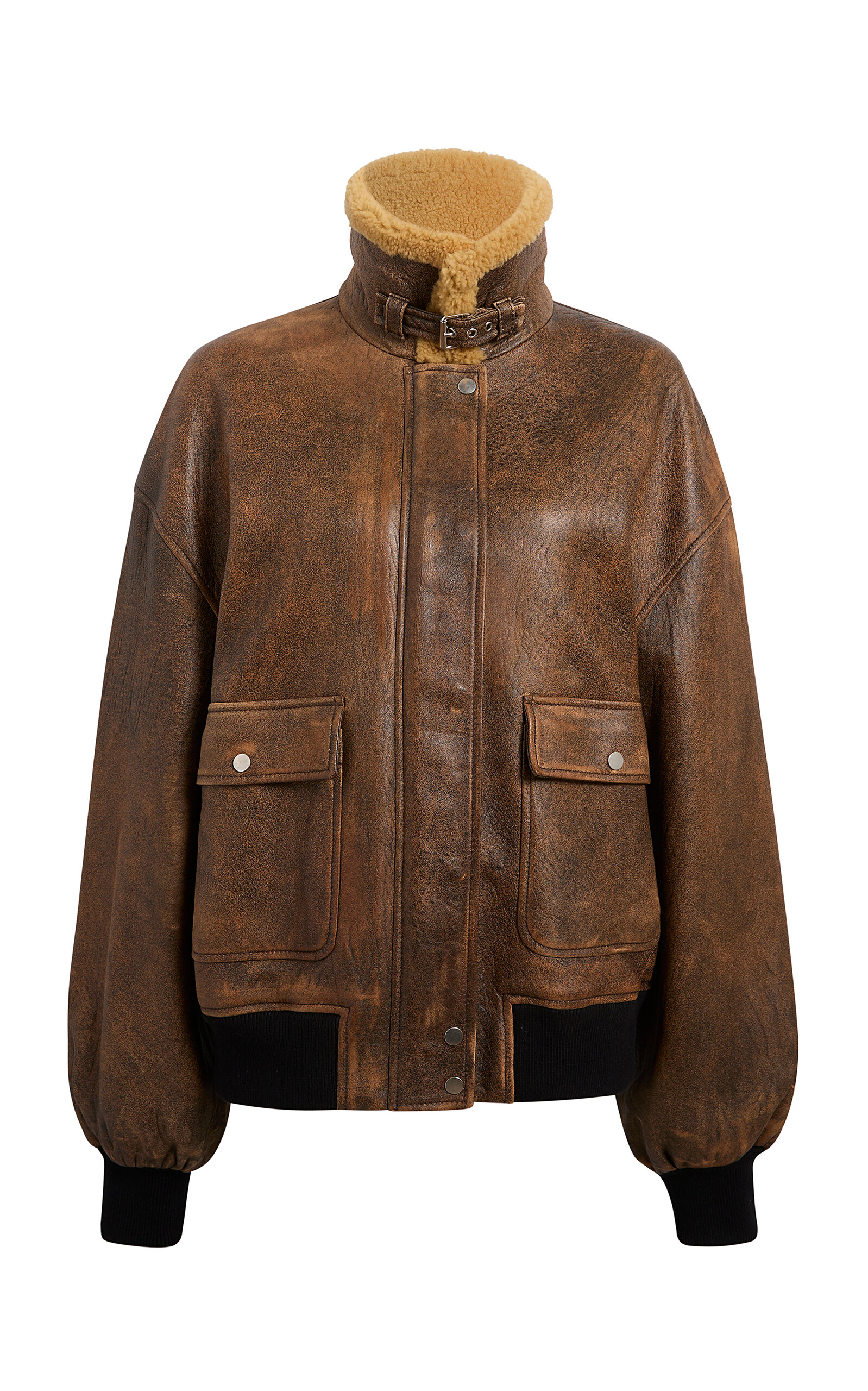 Khaite Sandor Leather Bomber Jacket