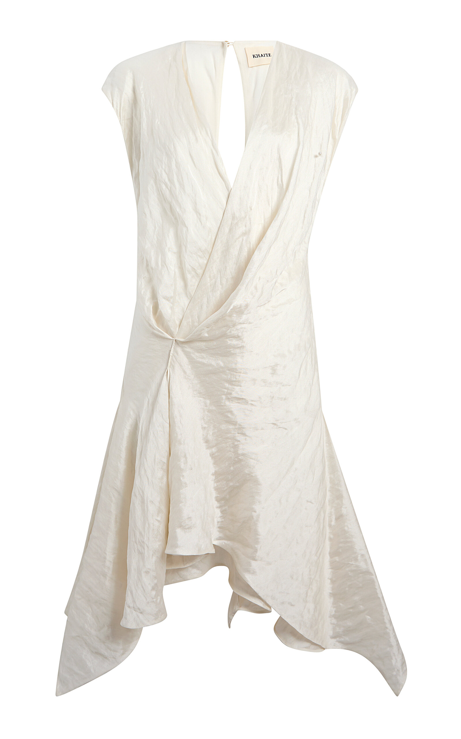 Khaite Merith Wrap-front Cotton-voile Mini Dress