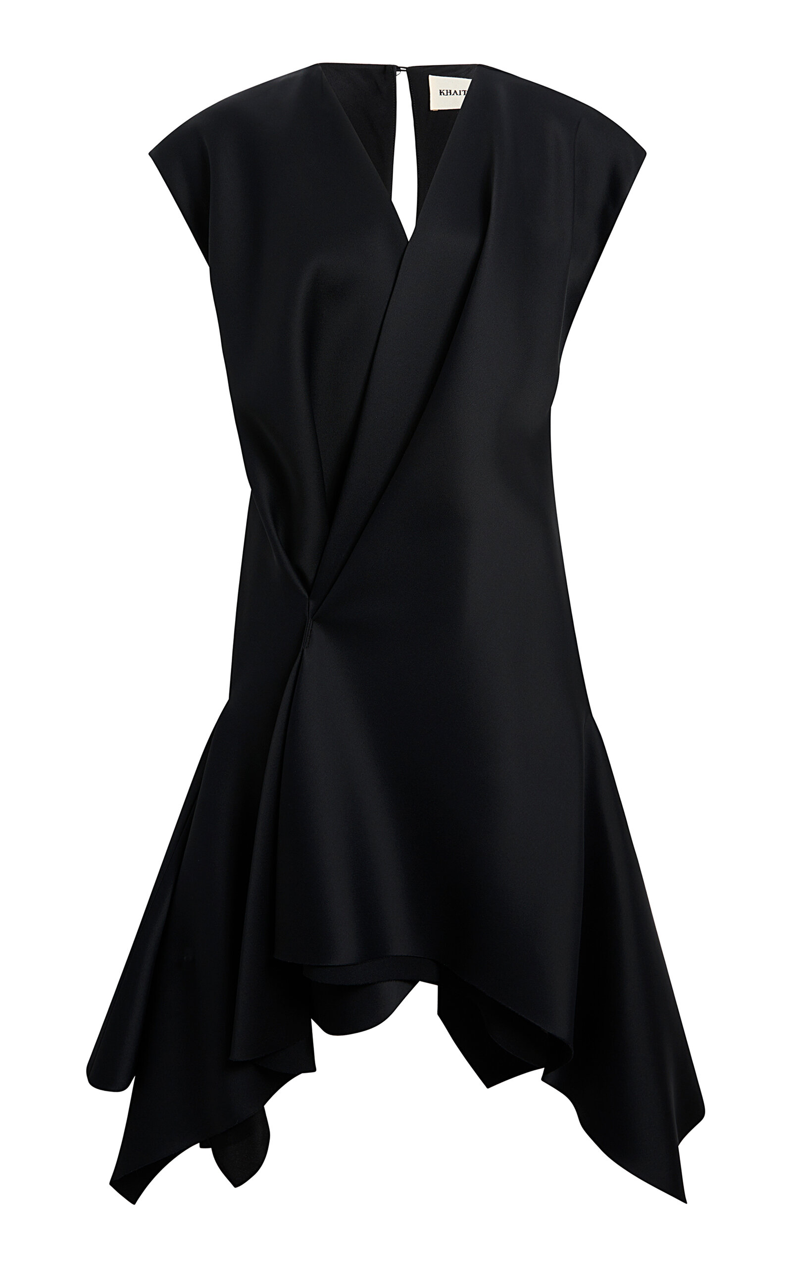 Khaite Merith Wrap-front Crepe-satin Mini Dress