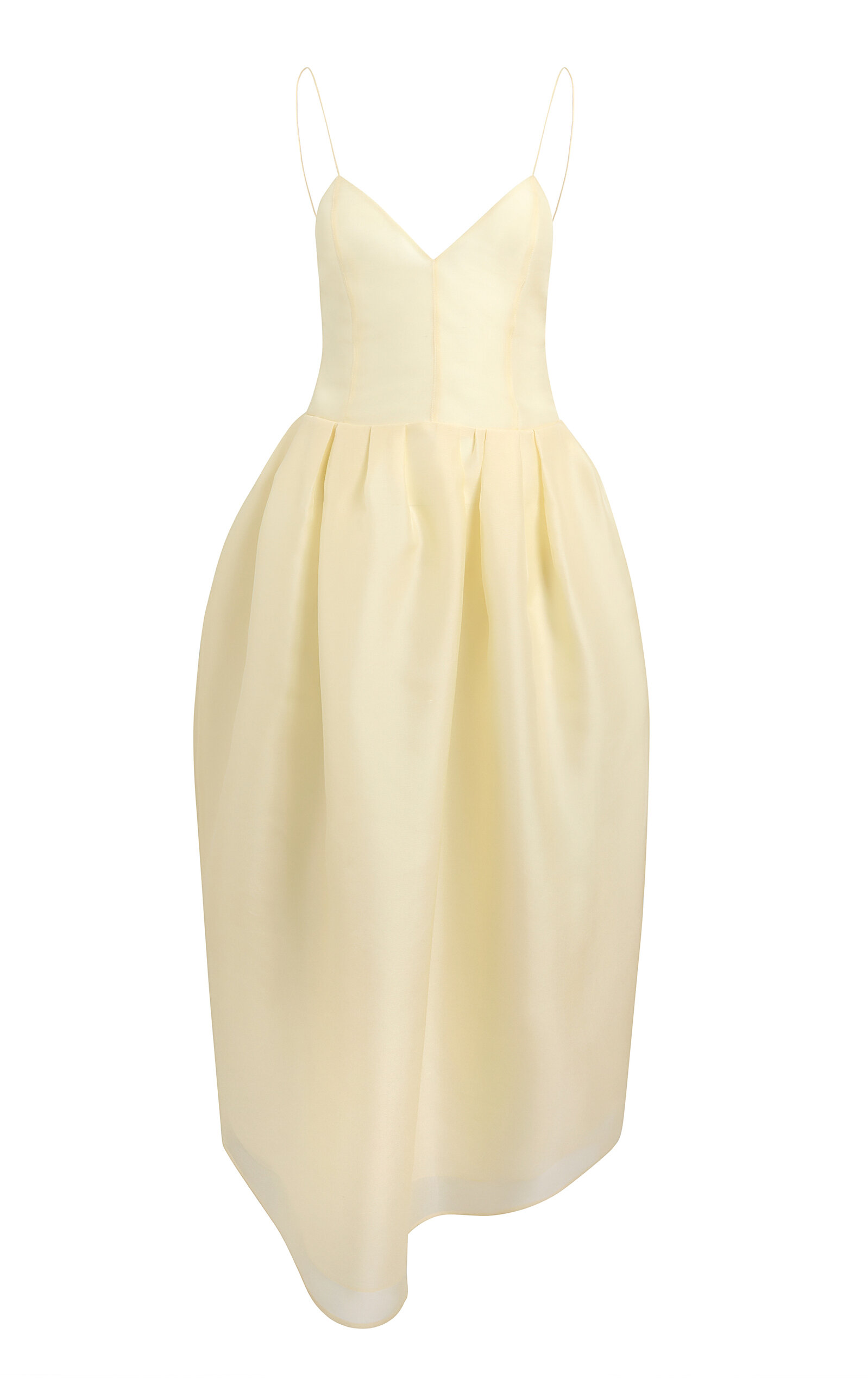 Khaite Colette Sleeveless Shantung Organza Midi Dress