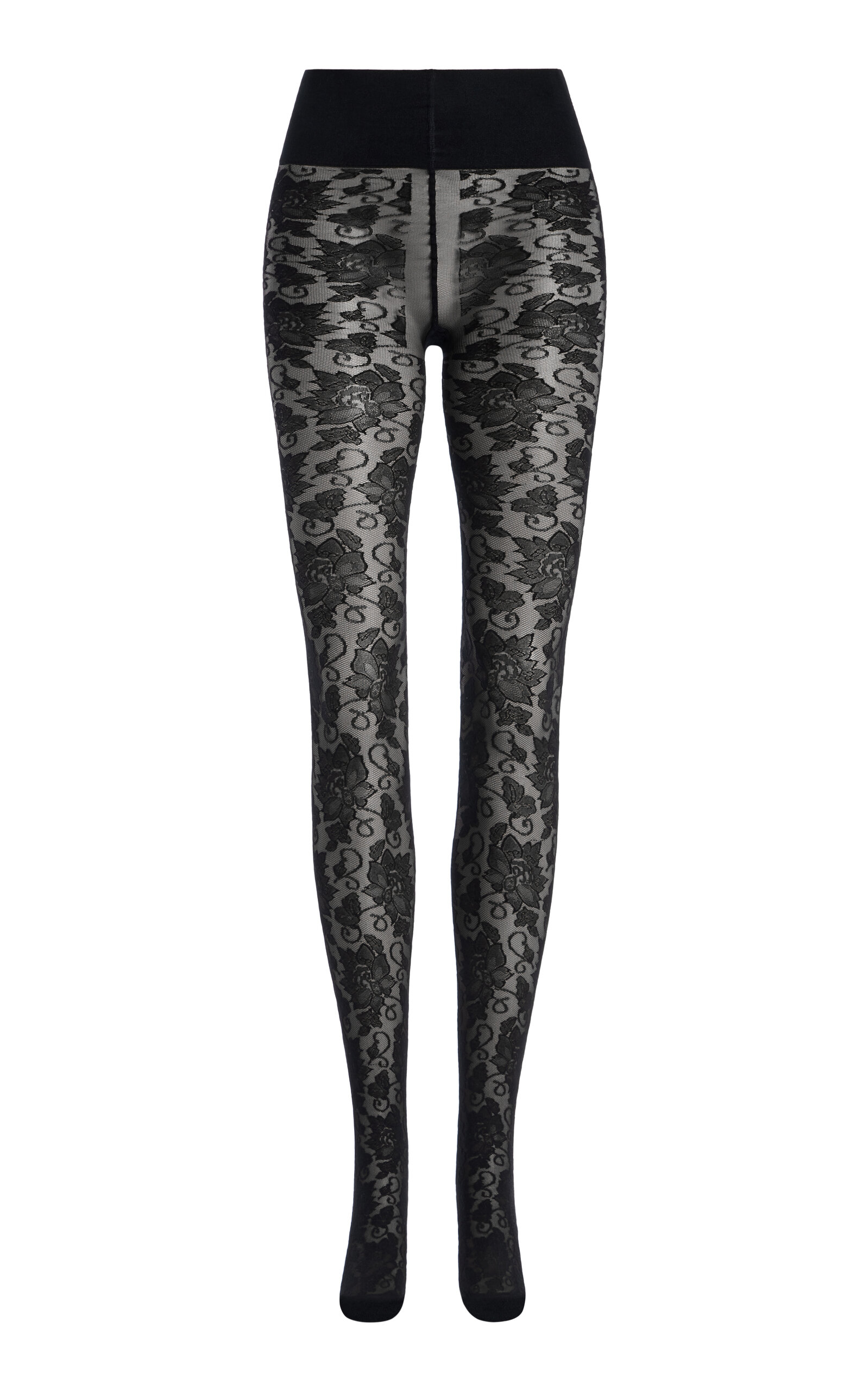 Swedish Stockings Lily Lace Tights - Black