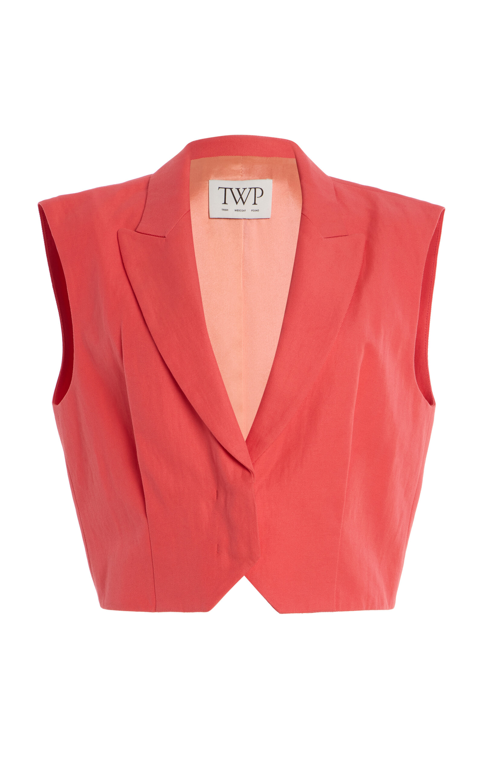 TWP Katie Cropped Cotton-Linen Vest - Pink - Women's Clothing