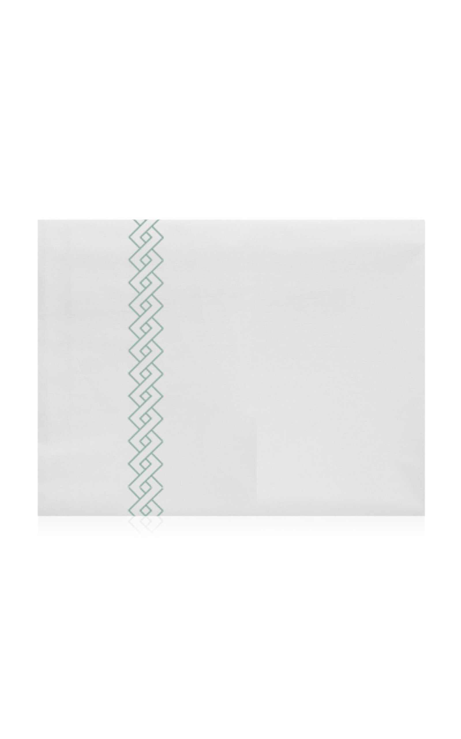 The Lino Romano Cotton Percal Queen Top Sheet In Green