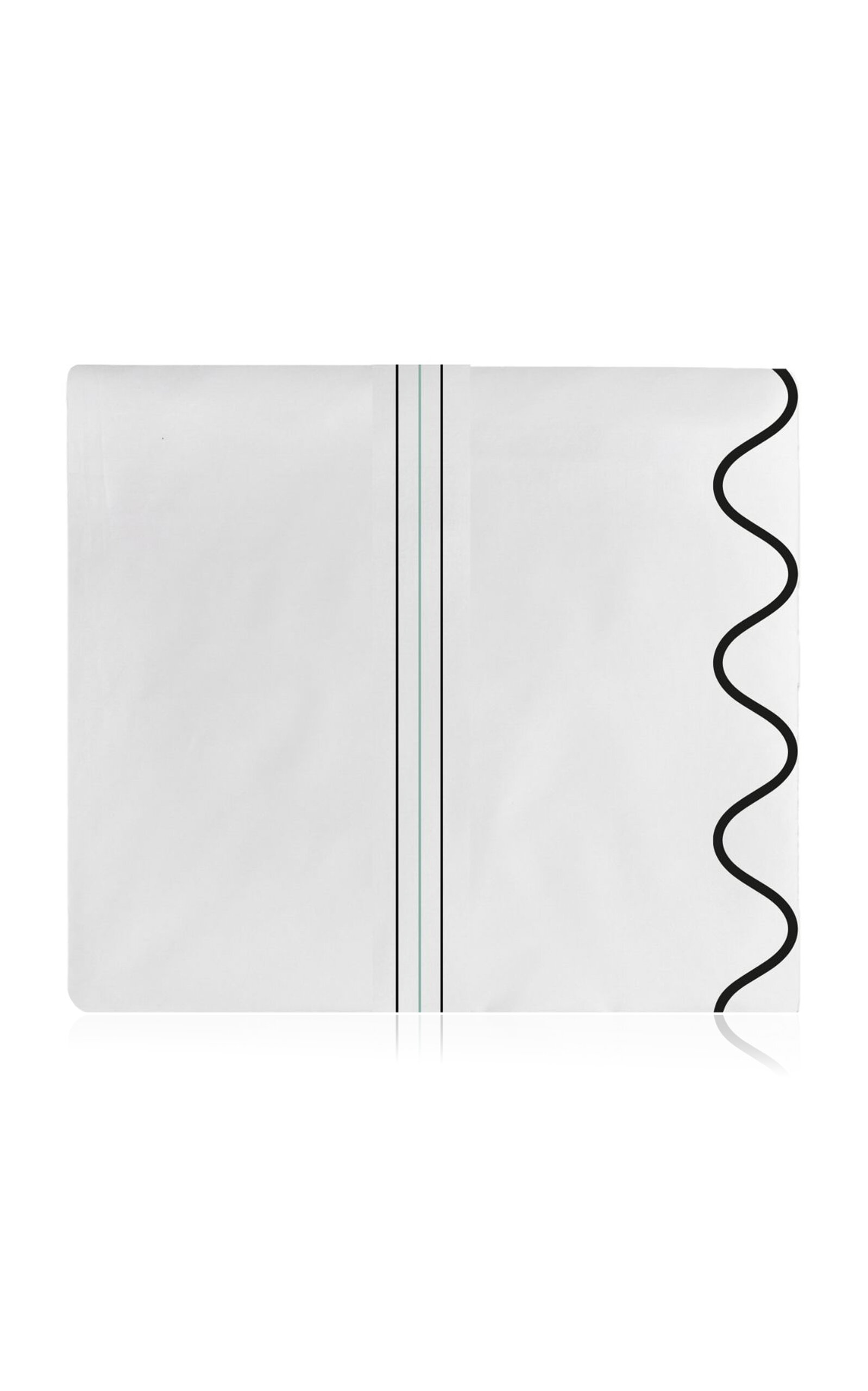 The Lino 3 Lines And Waves Cotton Percal Queen Top Sheet In Green