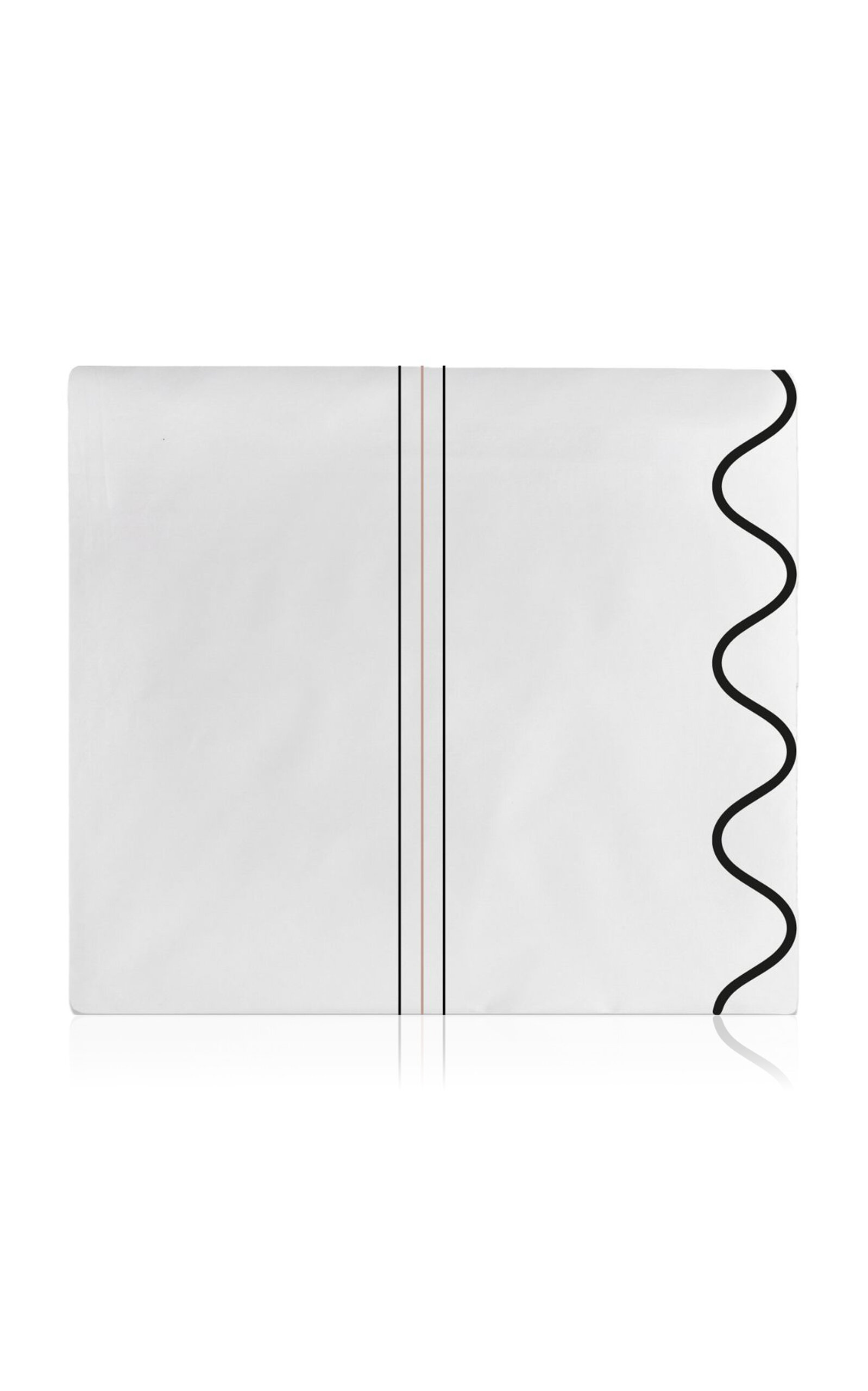 The Lino 3 Lines And Waves Cotton Percal Queen Top Sheet In Pink