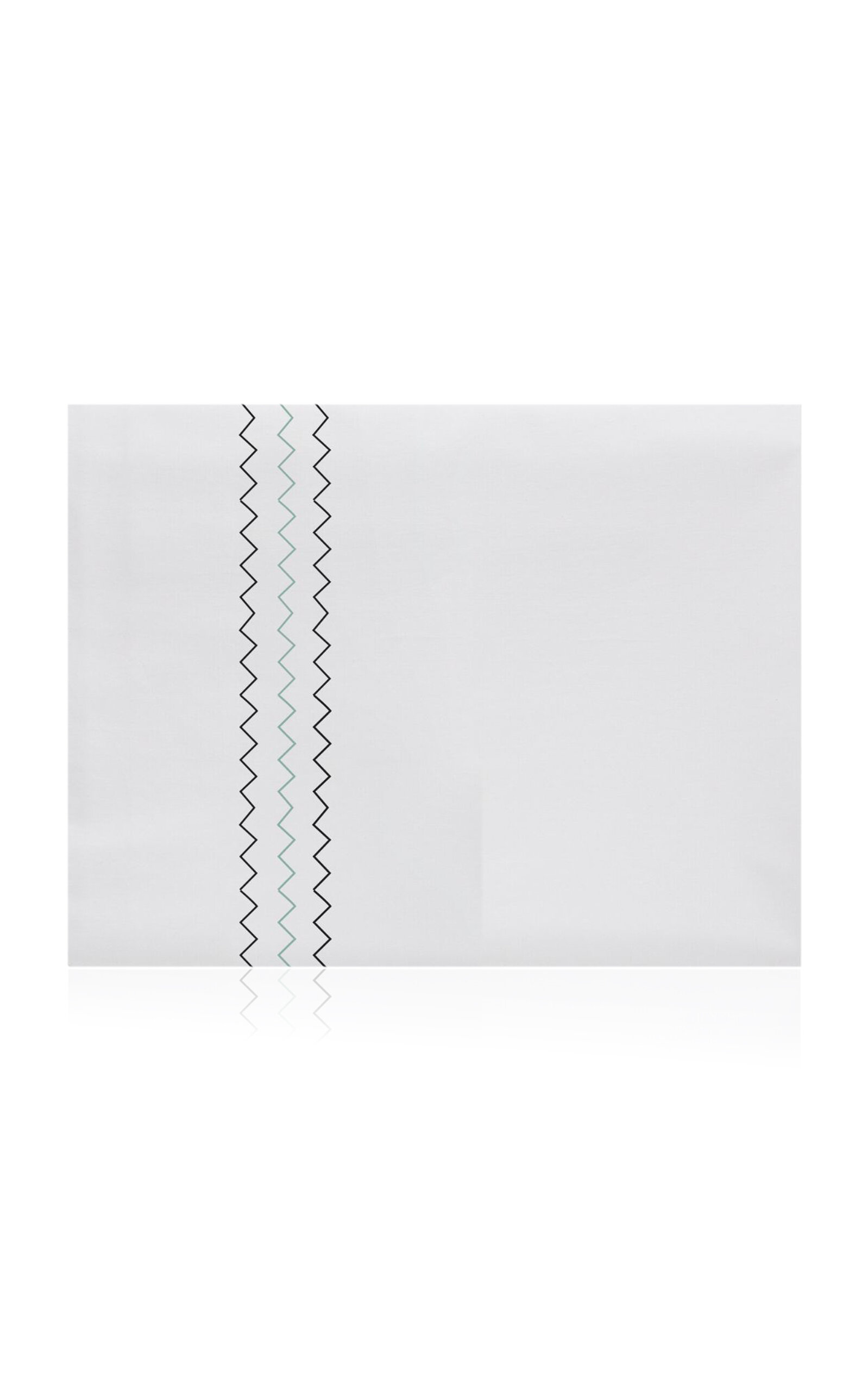 THE LINO Zig Zag Cotton Percal Twin Top Sheet - Green