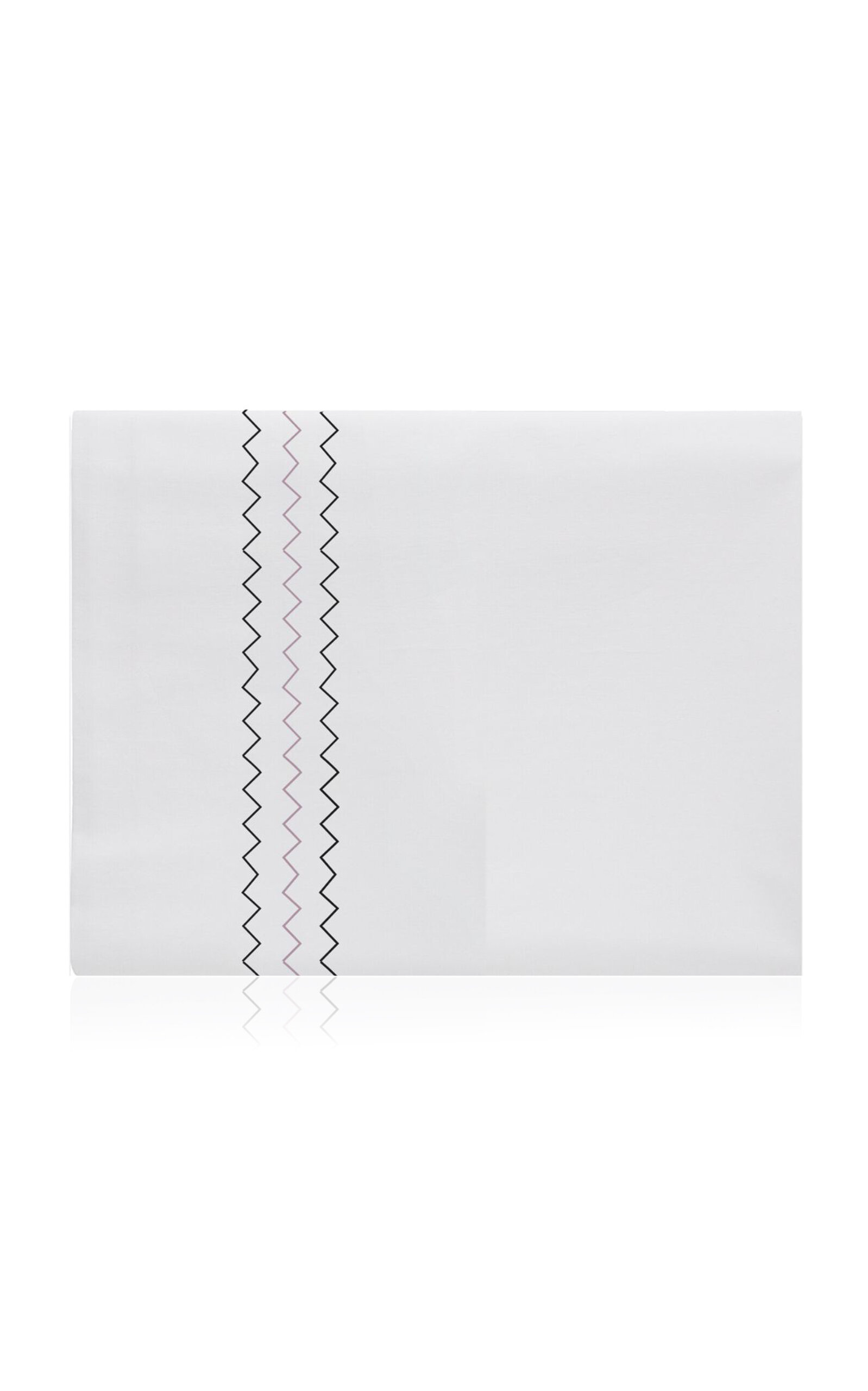 THE LINO Zig Zag Cotton Percal King Top Sheet - Pink