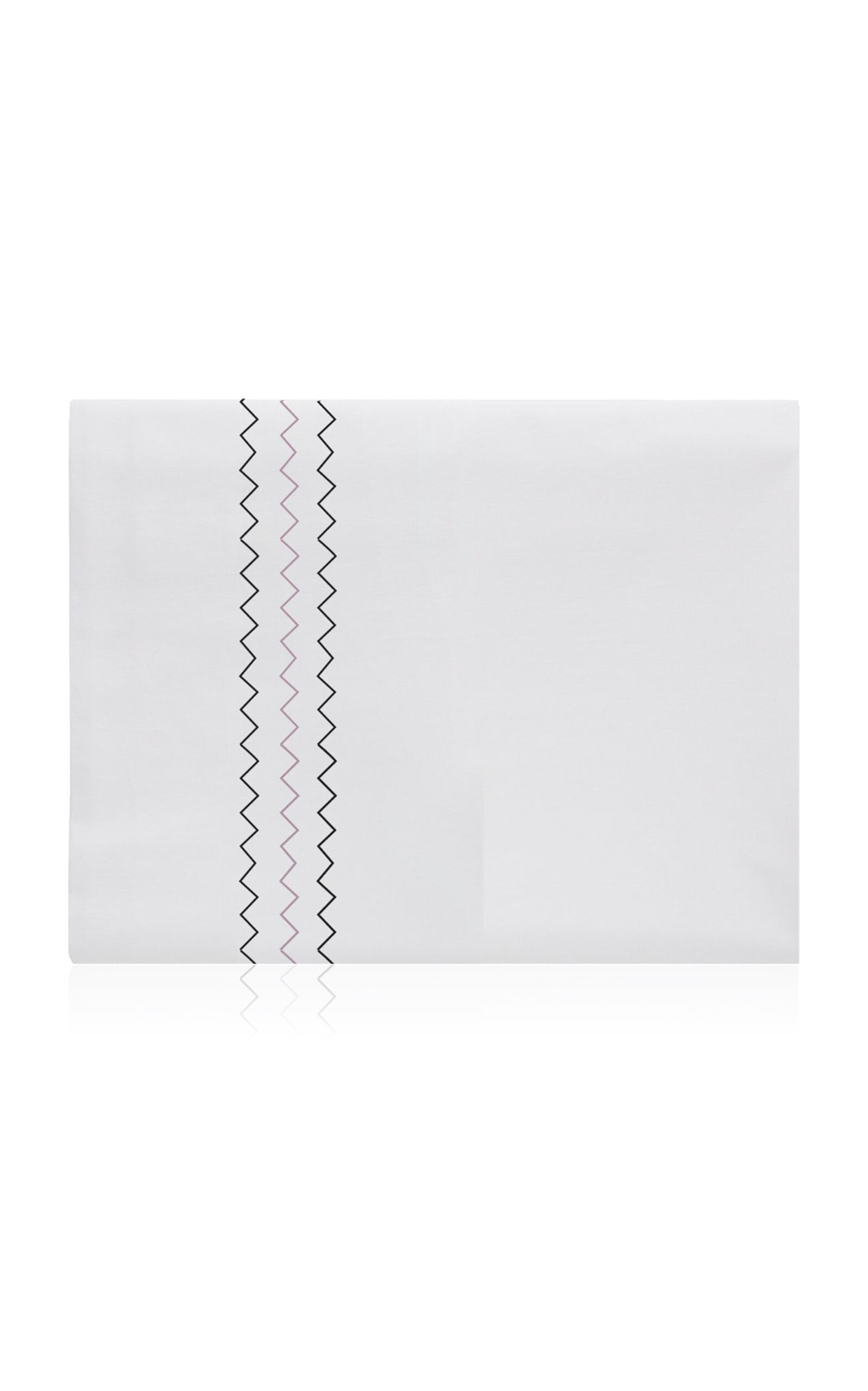 THE LINO Zig Zag Cotton Percal Twin Top Sheet - Pink