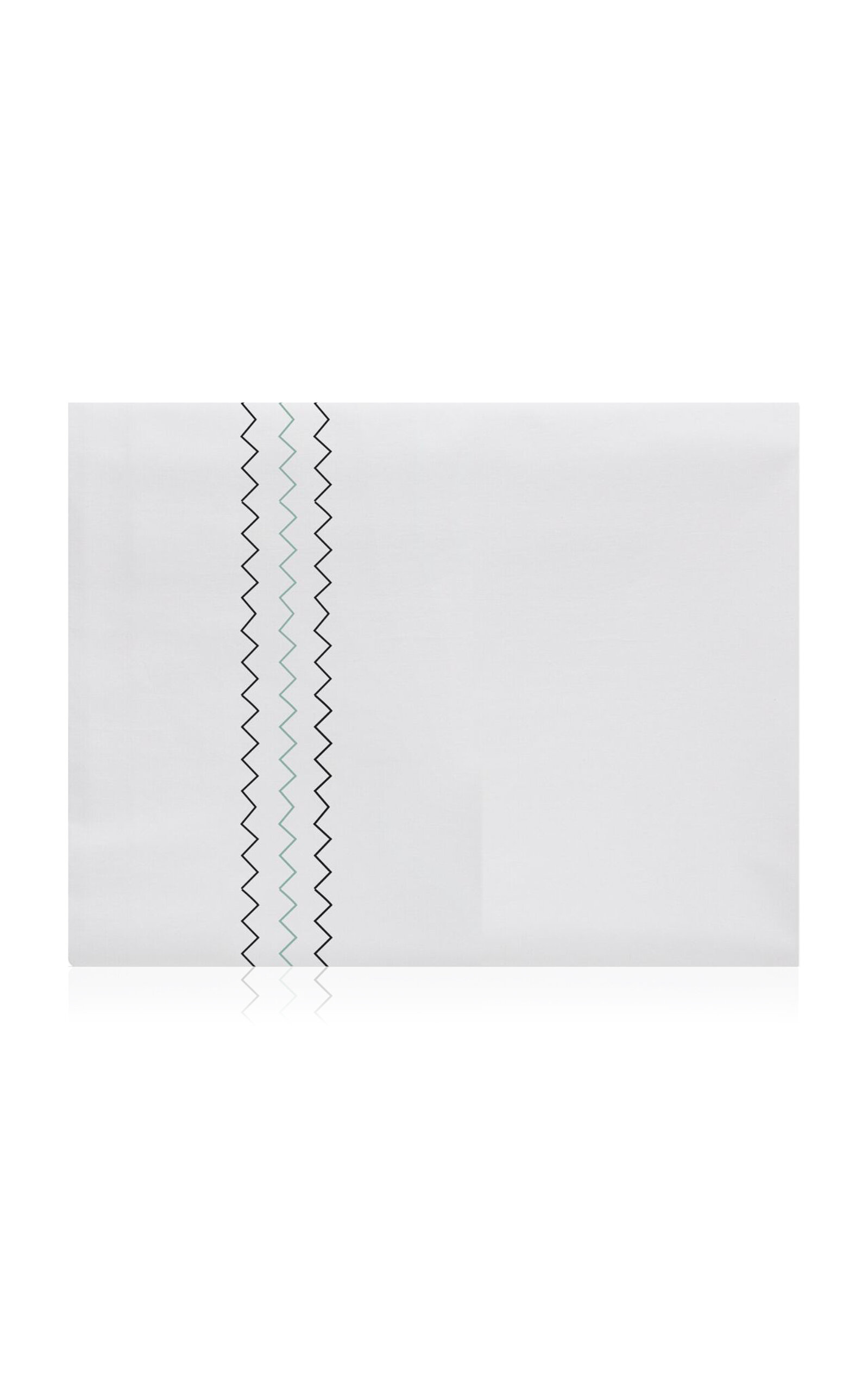 The Lino Zig Zag Cotton Percal Queen Top Sheet In Green
