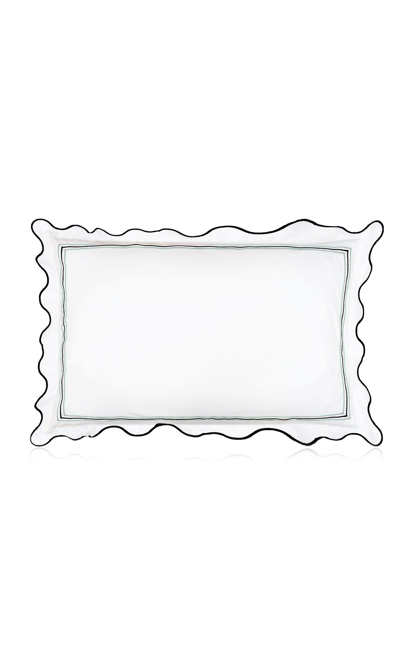 The Lino 3 Lines And Waves Cotton Percal King Pillows In White