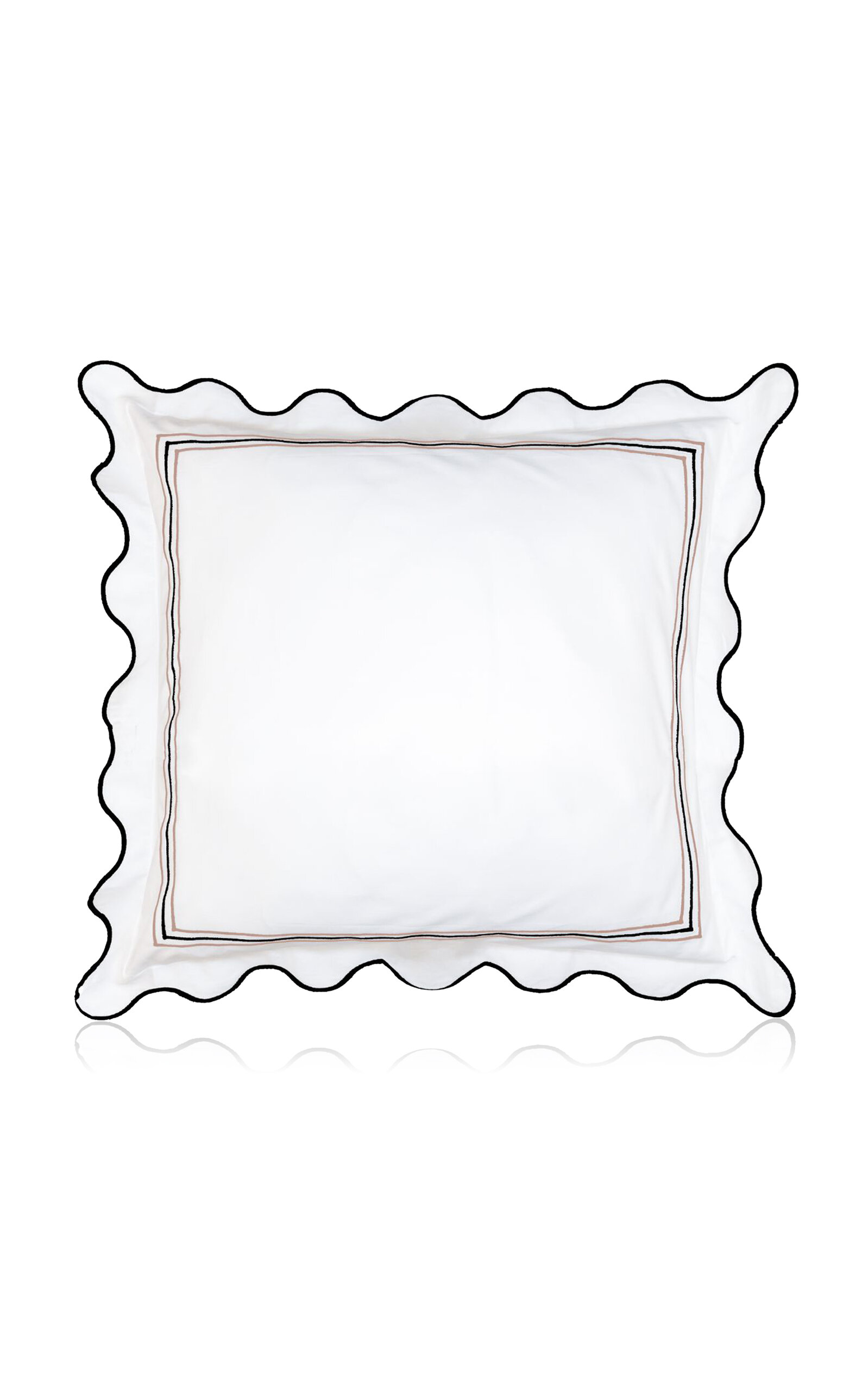 THE LINO 3 Lines and Waves Cotton Percal King Shams - Green