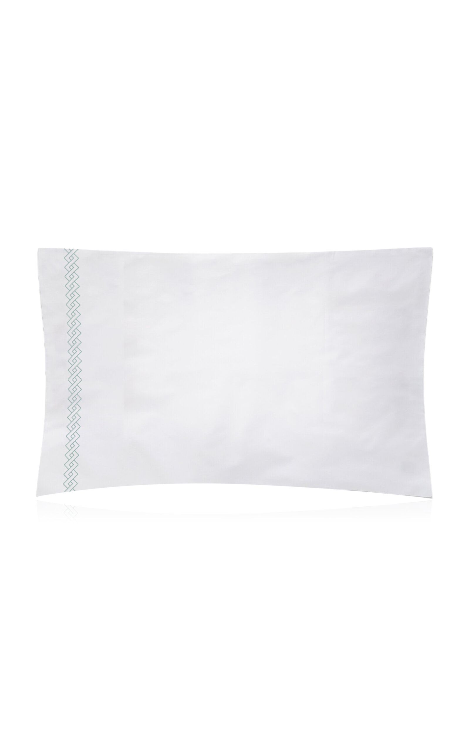 The Lino Romano Cotton Percal Standard Pillowcases In Green
