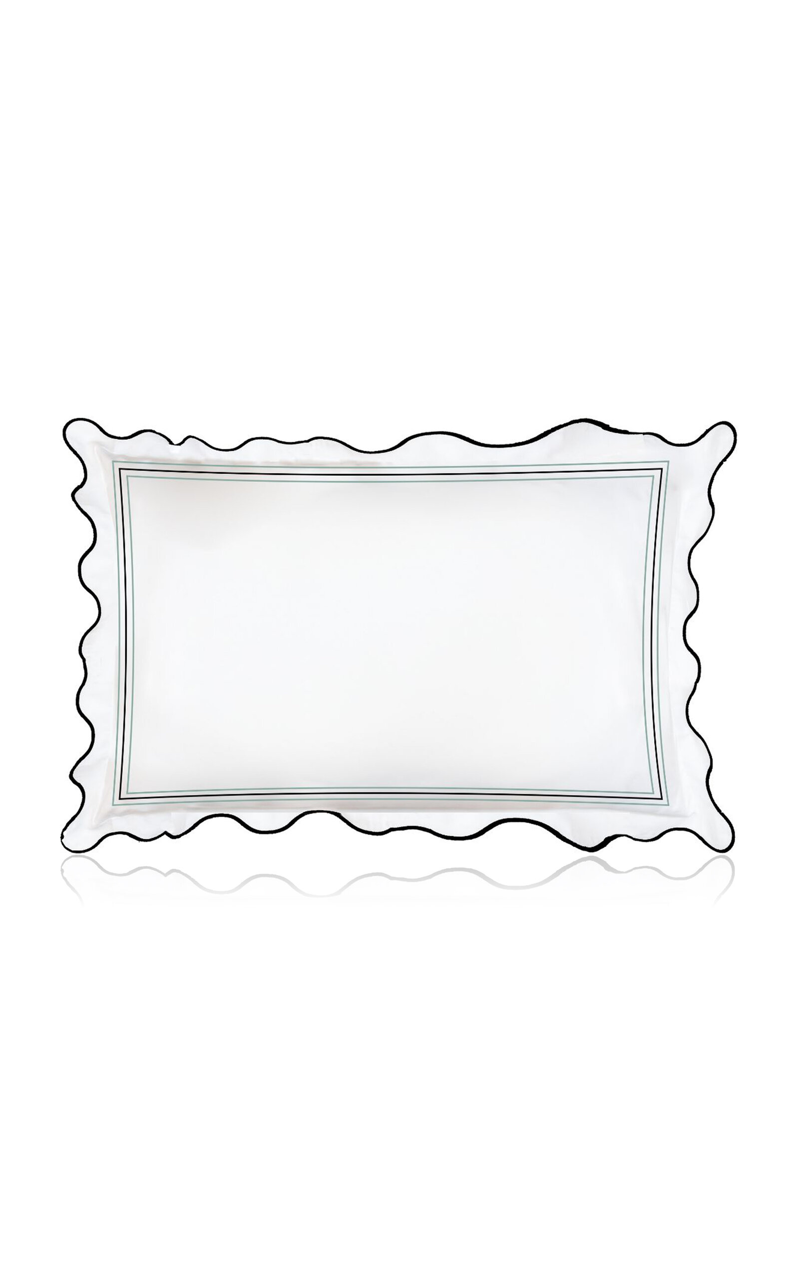 THE LINO 3 Lines and Waves Cotton Percal Shams - Green