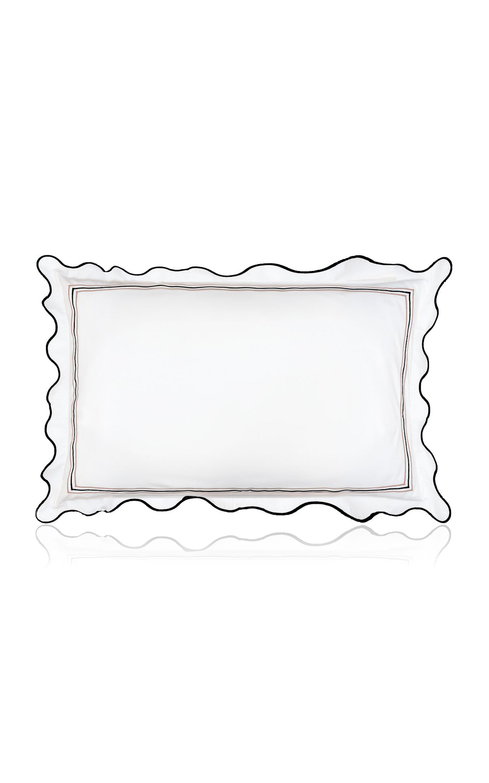 The Lino 3 Lines And Waves Cotton Percal Shams In White