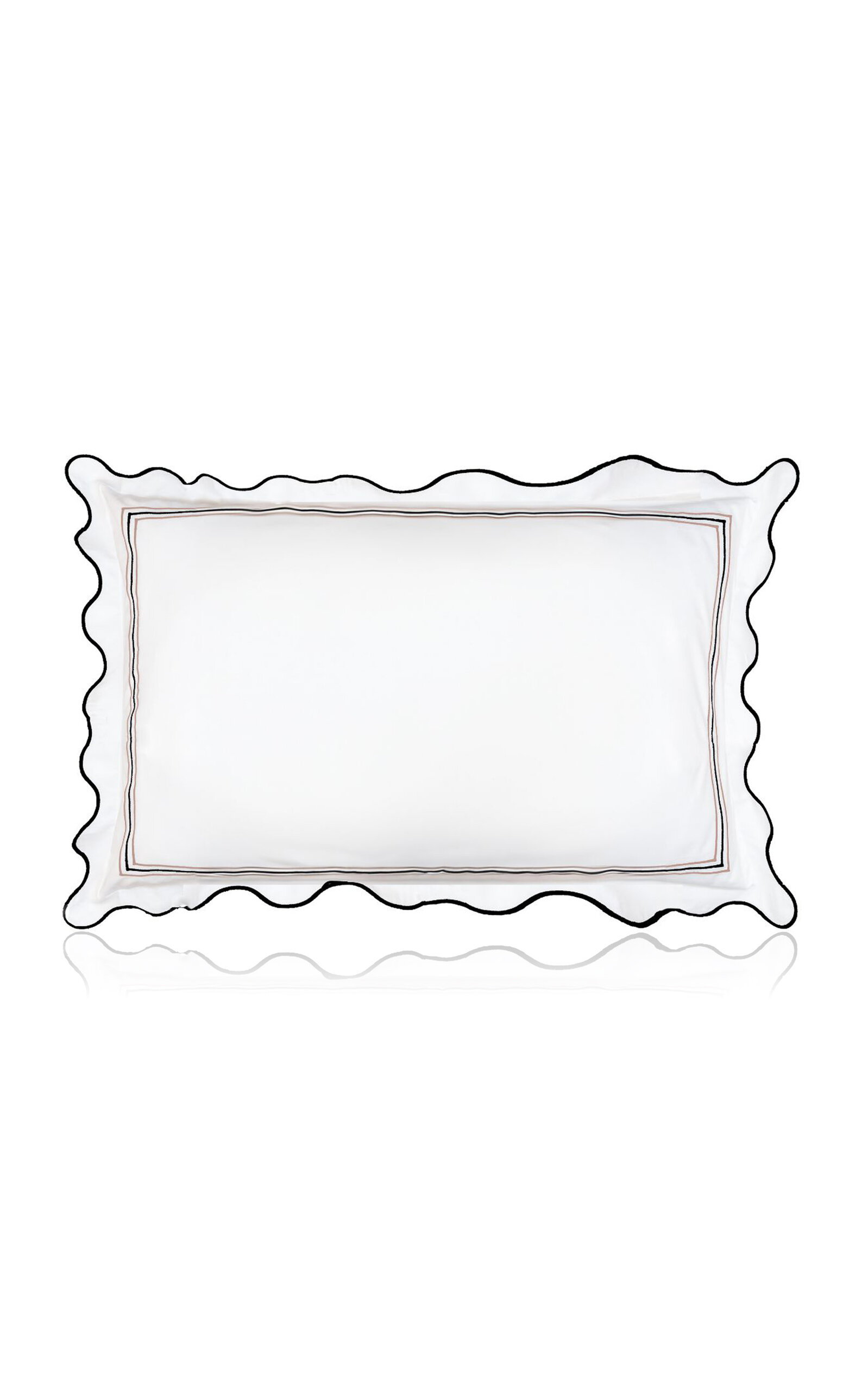 THE LINO 3 Lines and Waves Cotton Percal King Shams - Green