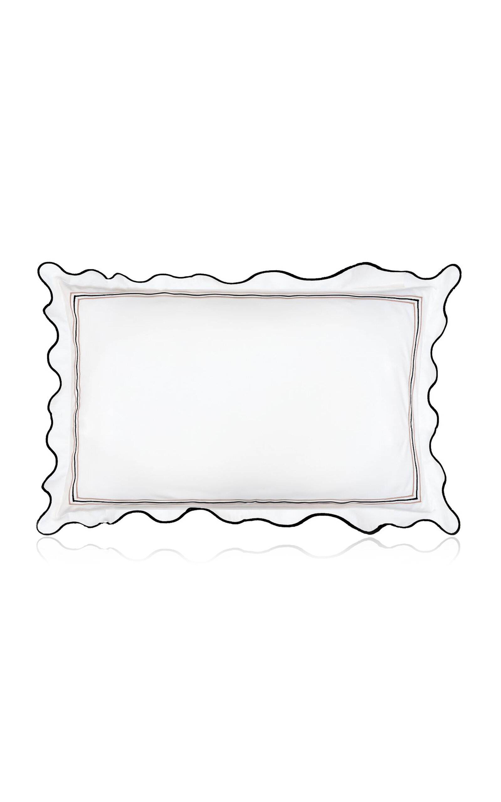 The Lino 3 Lines And Waves Cotton Percal Standard Pillowcases In White