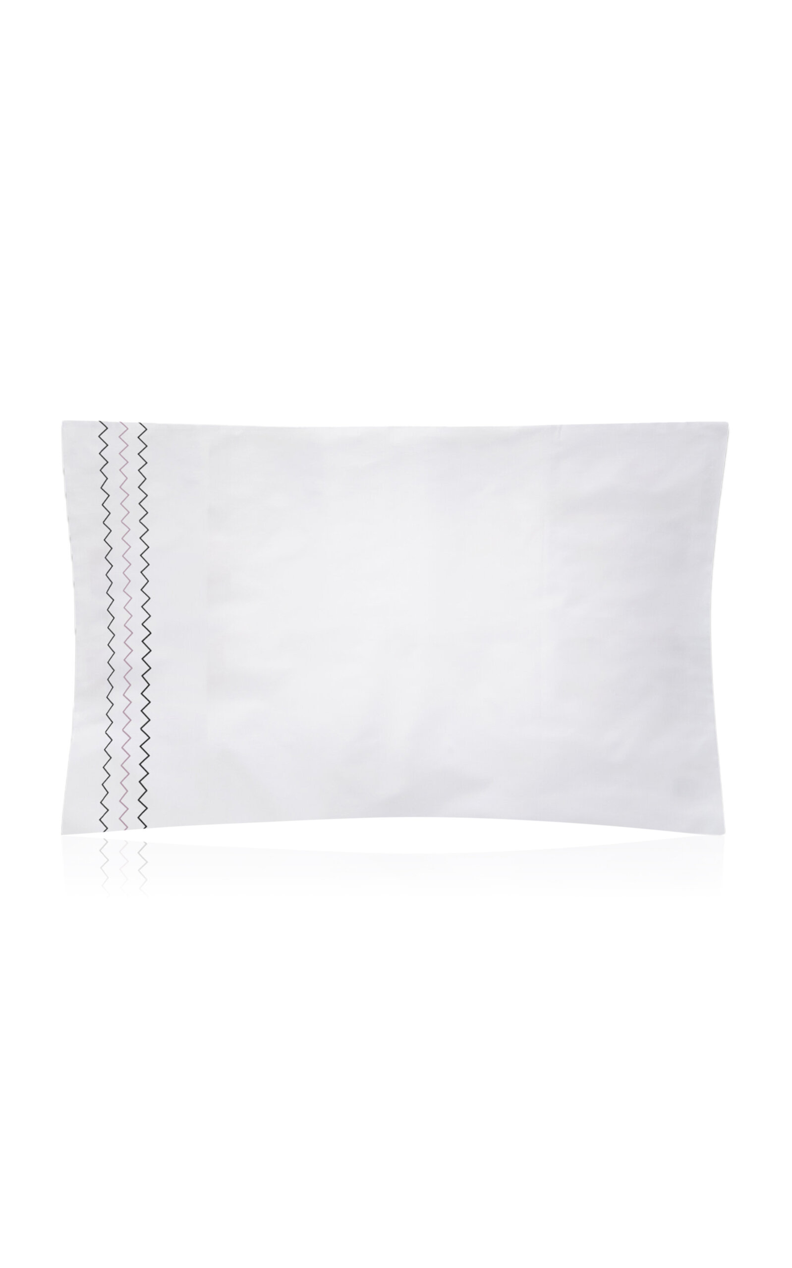 THE LINO Zig Zag Cotton Percal Standard Pillowcases - Pink