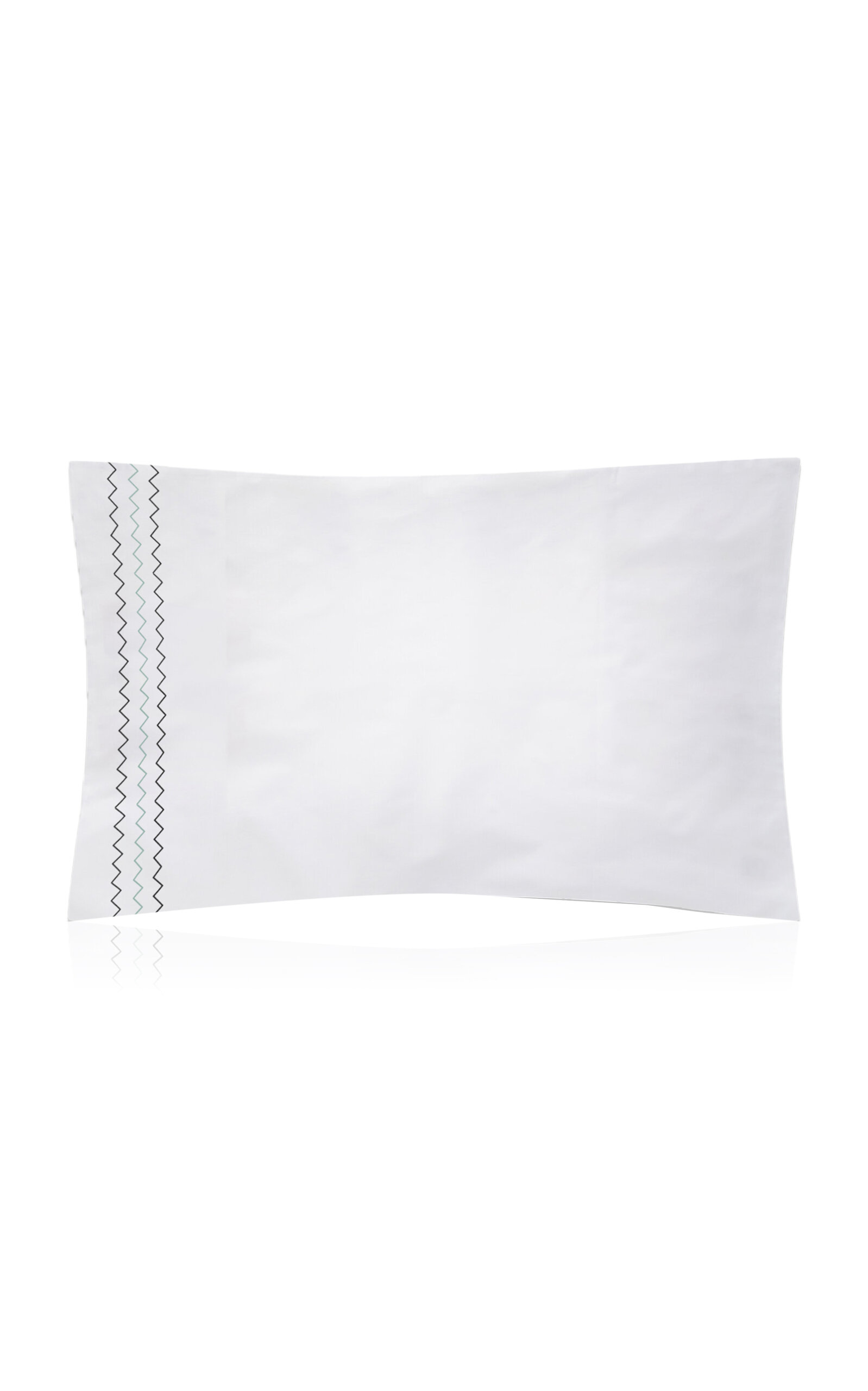 THE LINO Zig Zag Cotton Percal Standard Pillowcases - Green