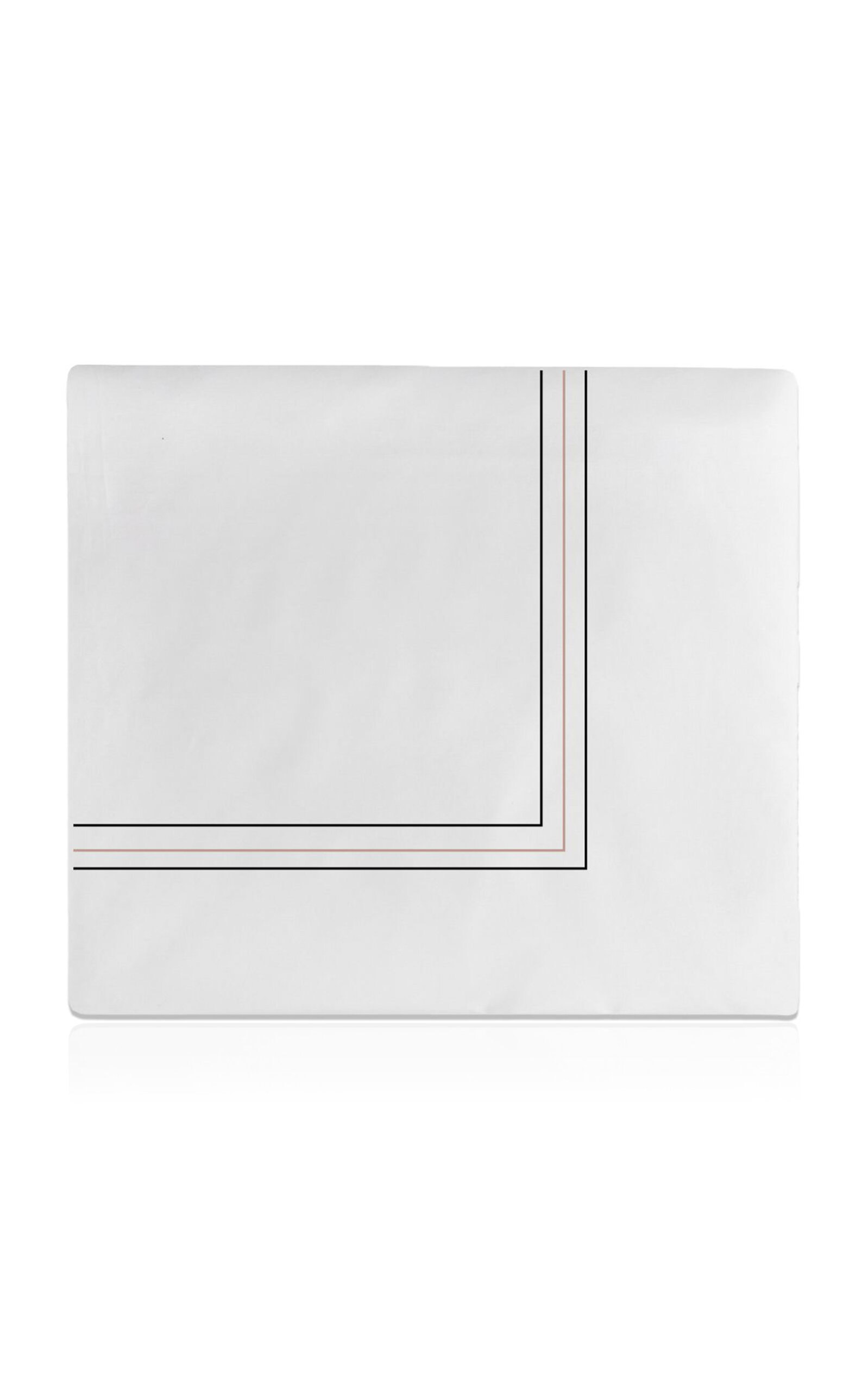 The Lino 3 Lines And Waves Cotton Percal Queen Duvet In White
