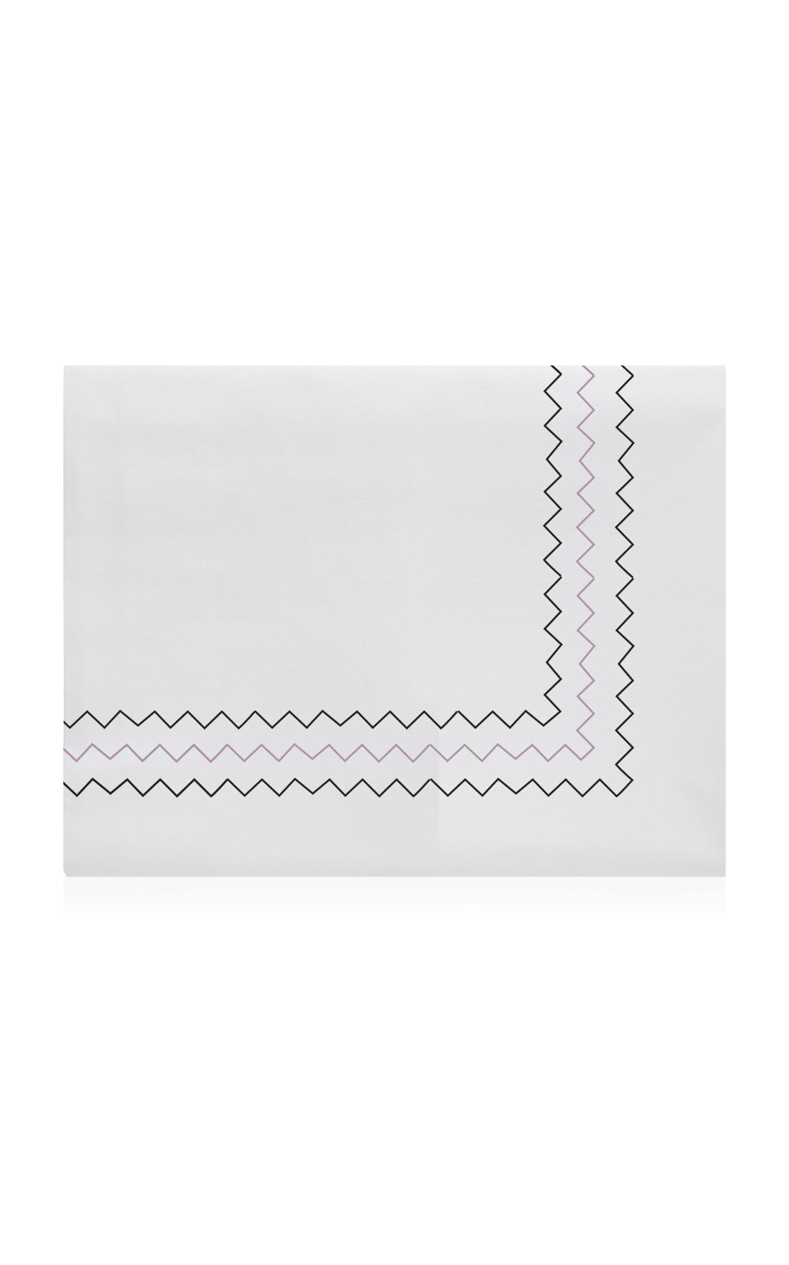 The Lino Zig Zag Cotton Percal King Duvet In White