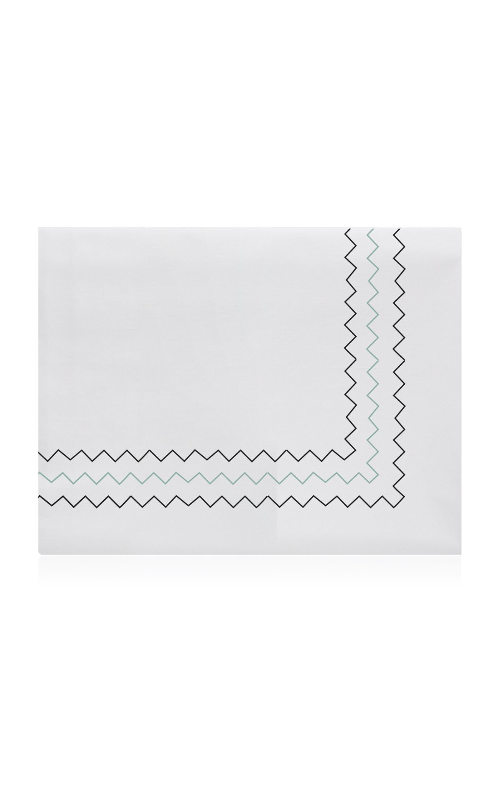 THE LINO Zig Zag Cotton Percal King Duvet - Green