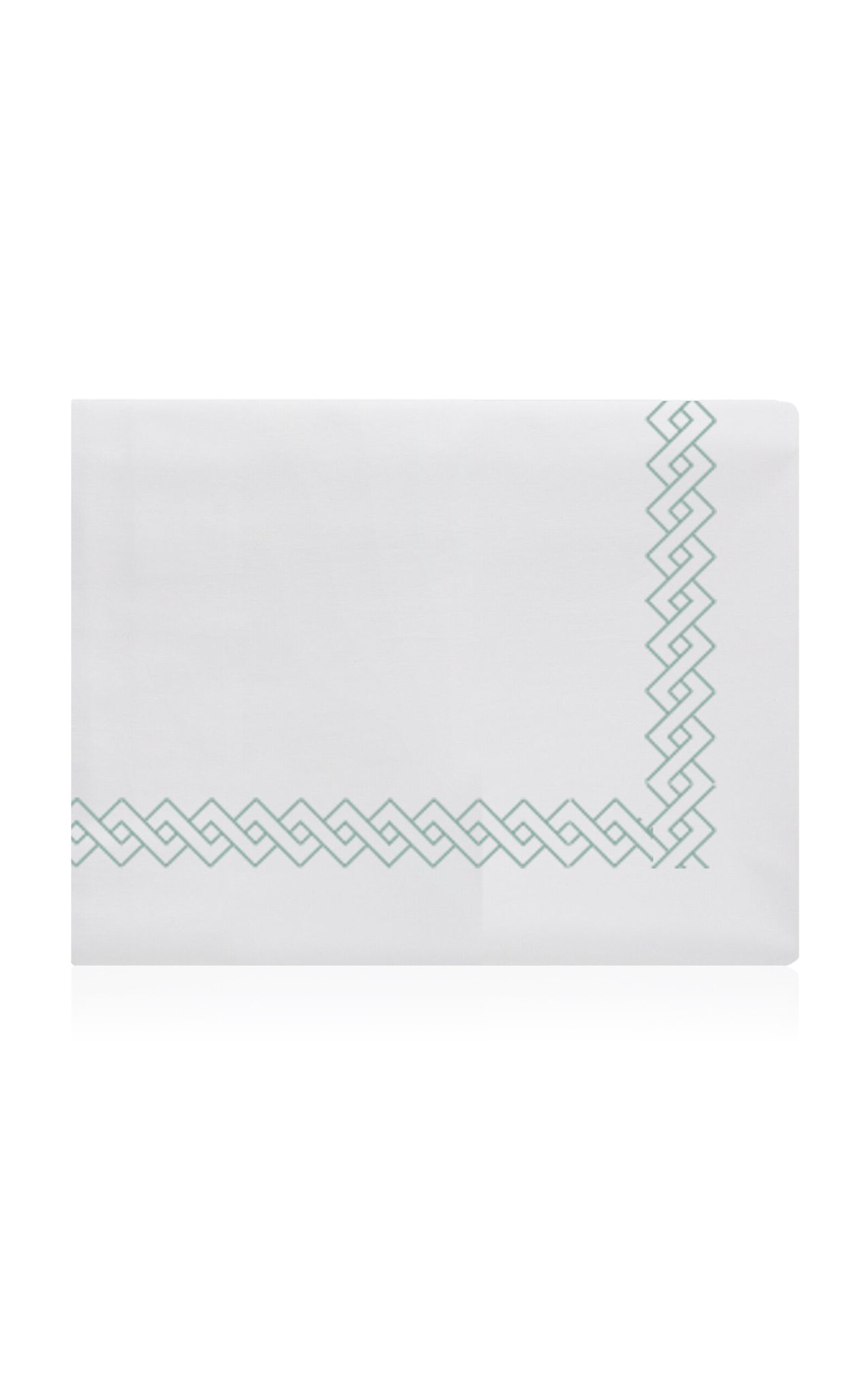 The Lino 3 Lines And Waves Cotton Percal King Duvet In Green