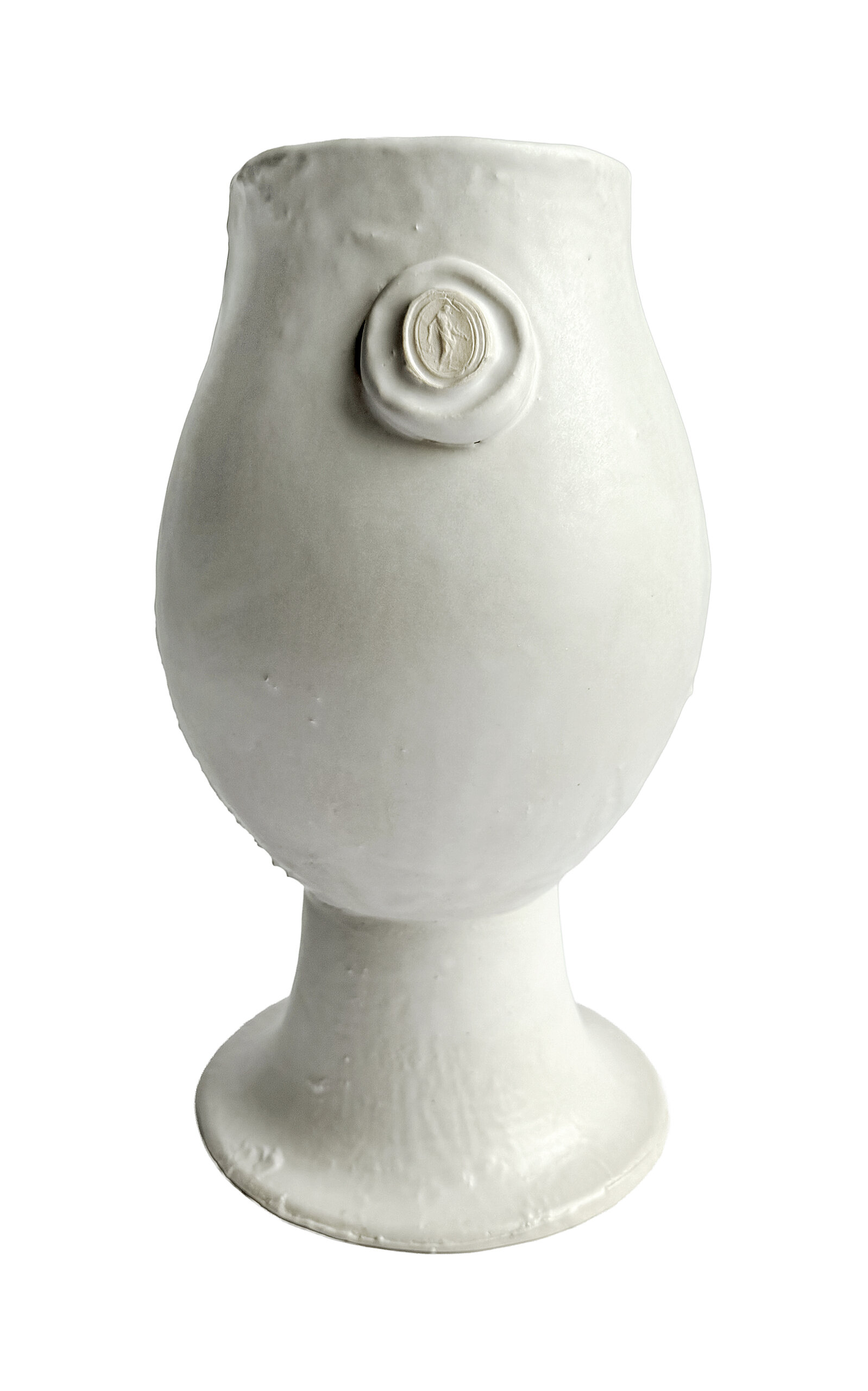 Jeanette Morrow Mallory Pedestal Vase - White