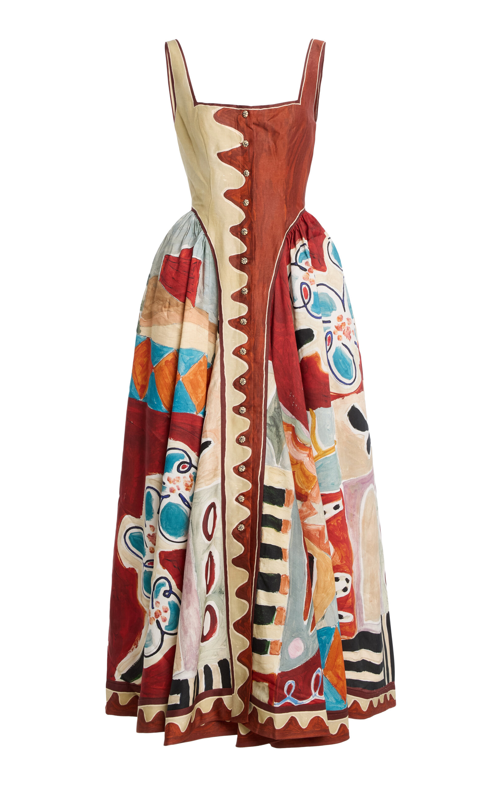 ALÉMAIS Michelle Linen-Blend Midi Dress - Women's Clothing