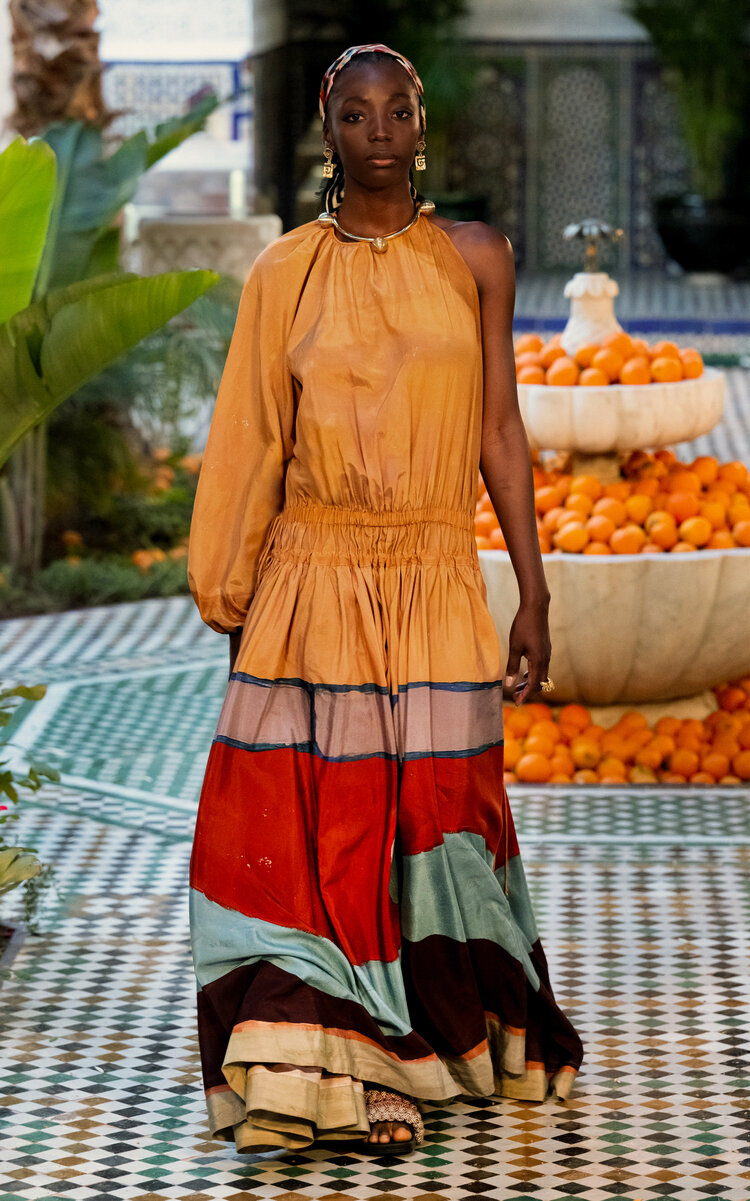 ALÉMAIS Desert Asymmetric Silk-Cotton Habotai Gown