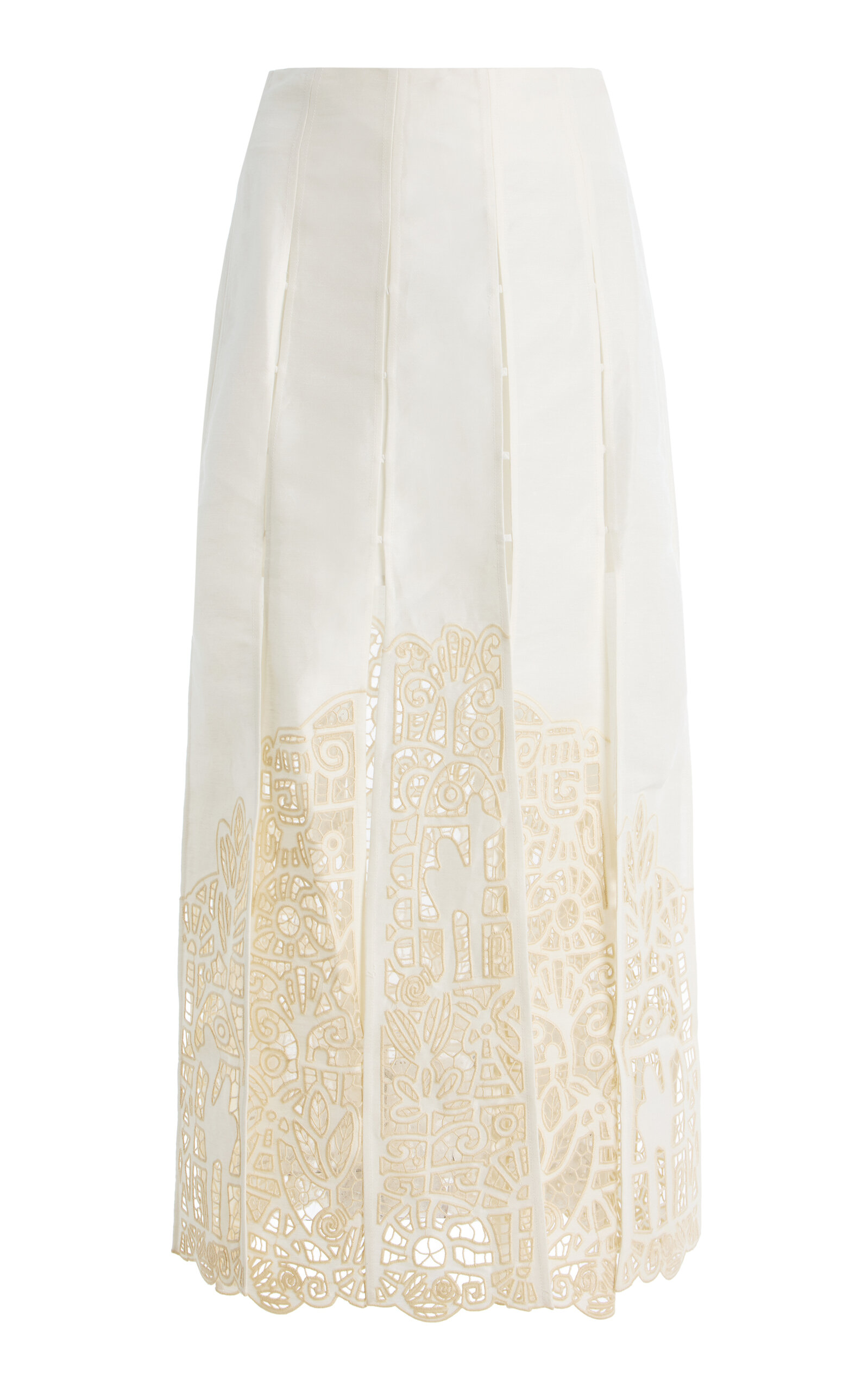 ALÉMAIS Rosemary Embroidered Linen-Blend Maxi Skirt - Women's Clothing