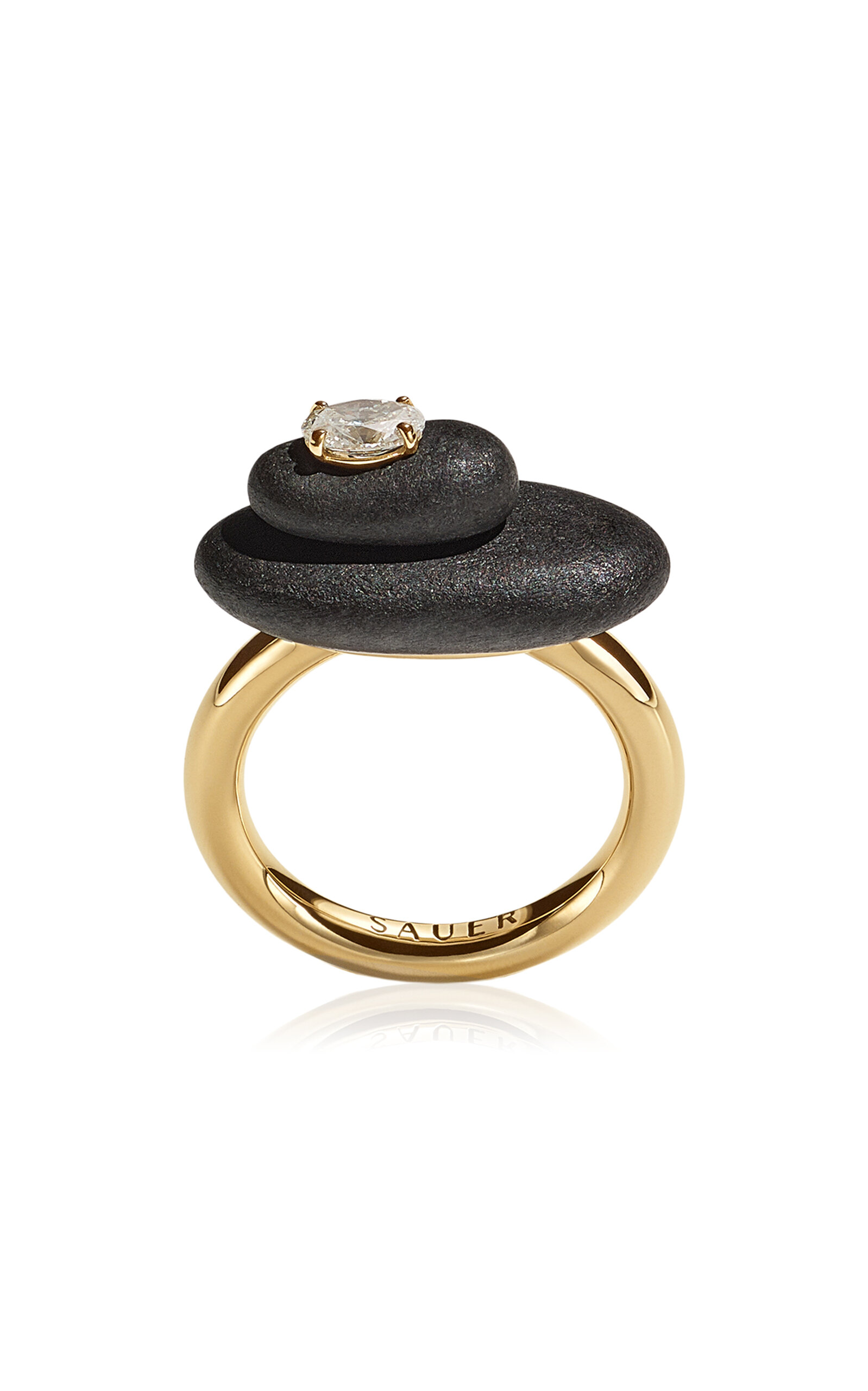 18k Yellow Gold Balance Ring Black