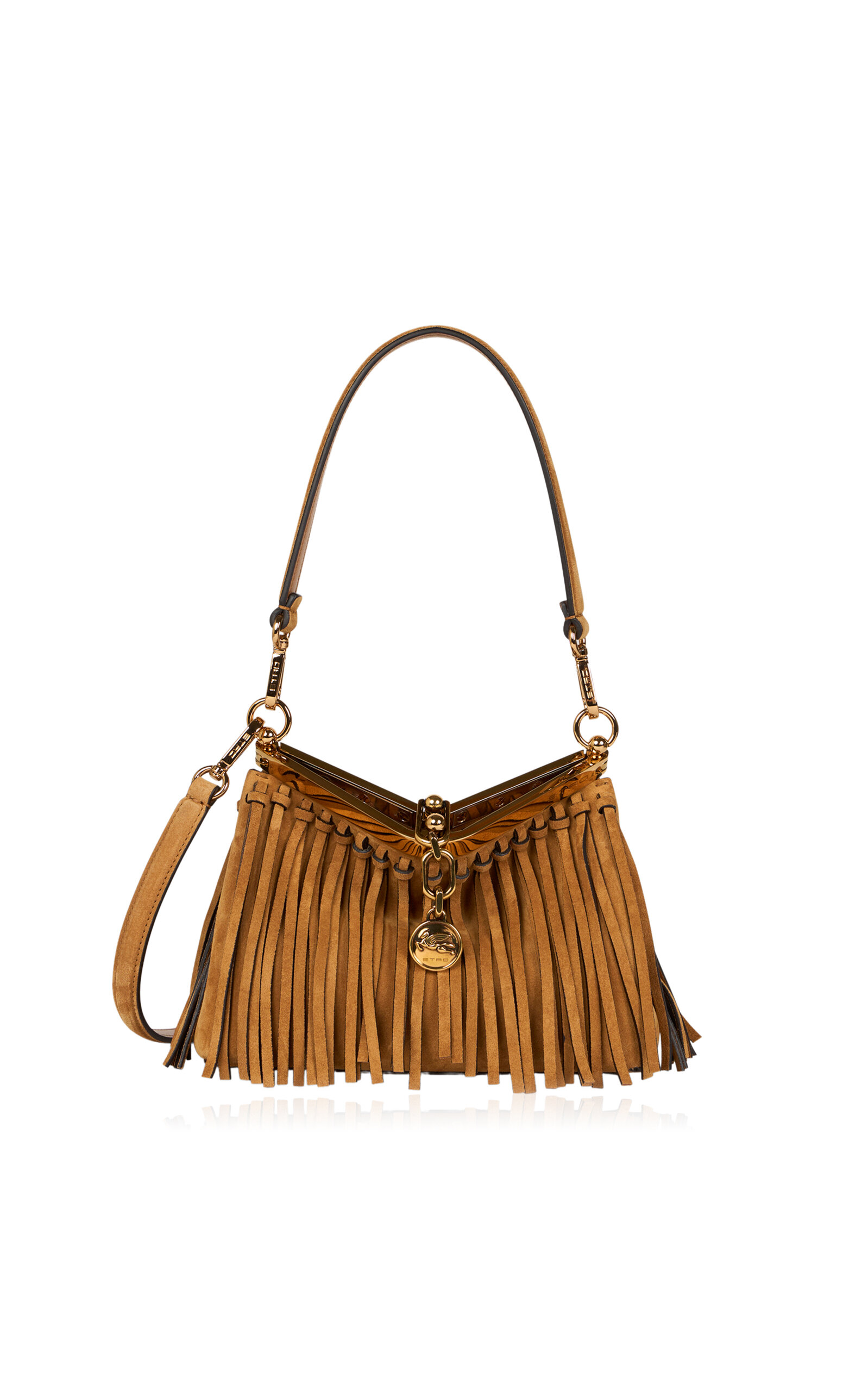 Etro Small Leather Fringed Shoulder Bag