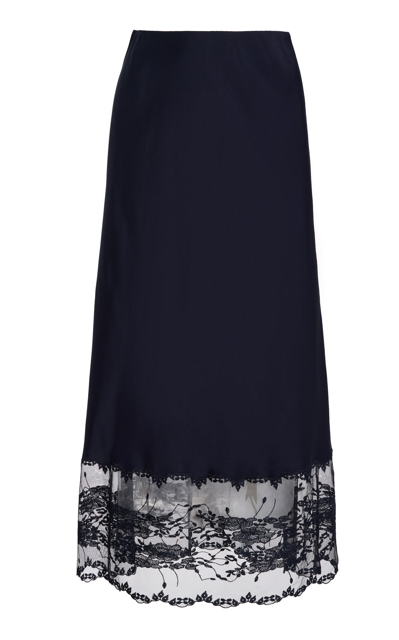By Malene Birger Blake Lace-Trimmed Satin Maxi Skirt