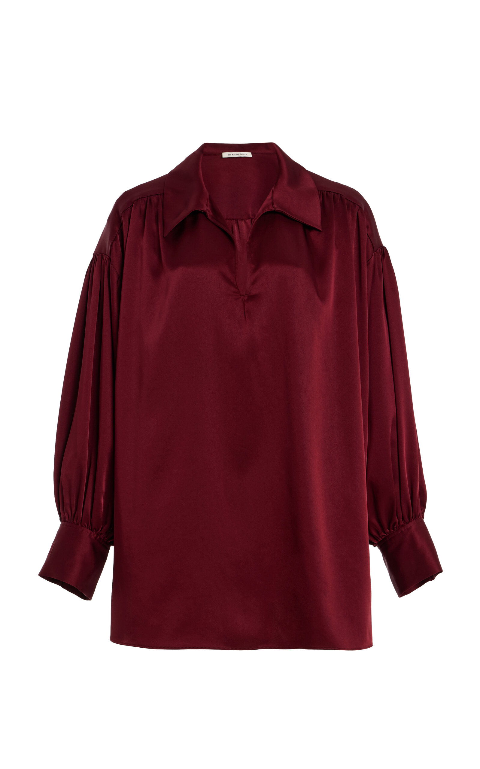 By Malene Birger Lenora Satin Top In Burgundy