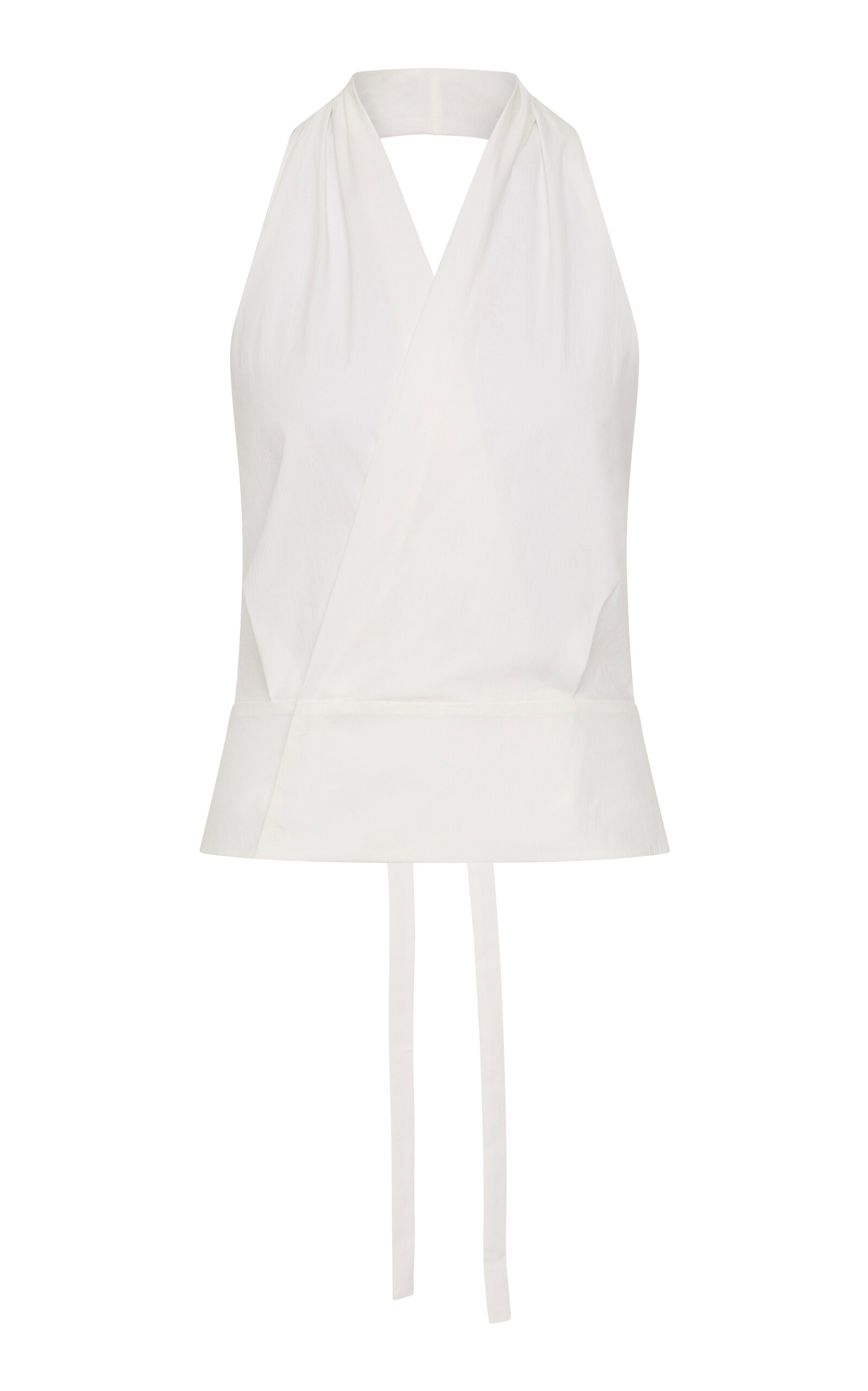 Wrap Cotton-Blend Halter Top