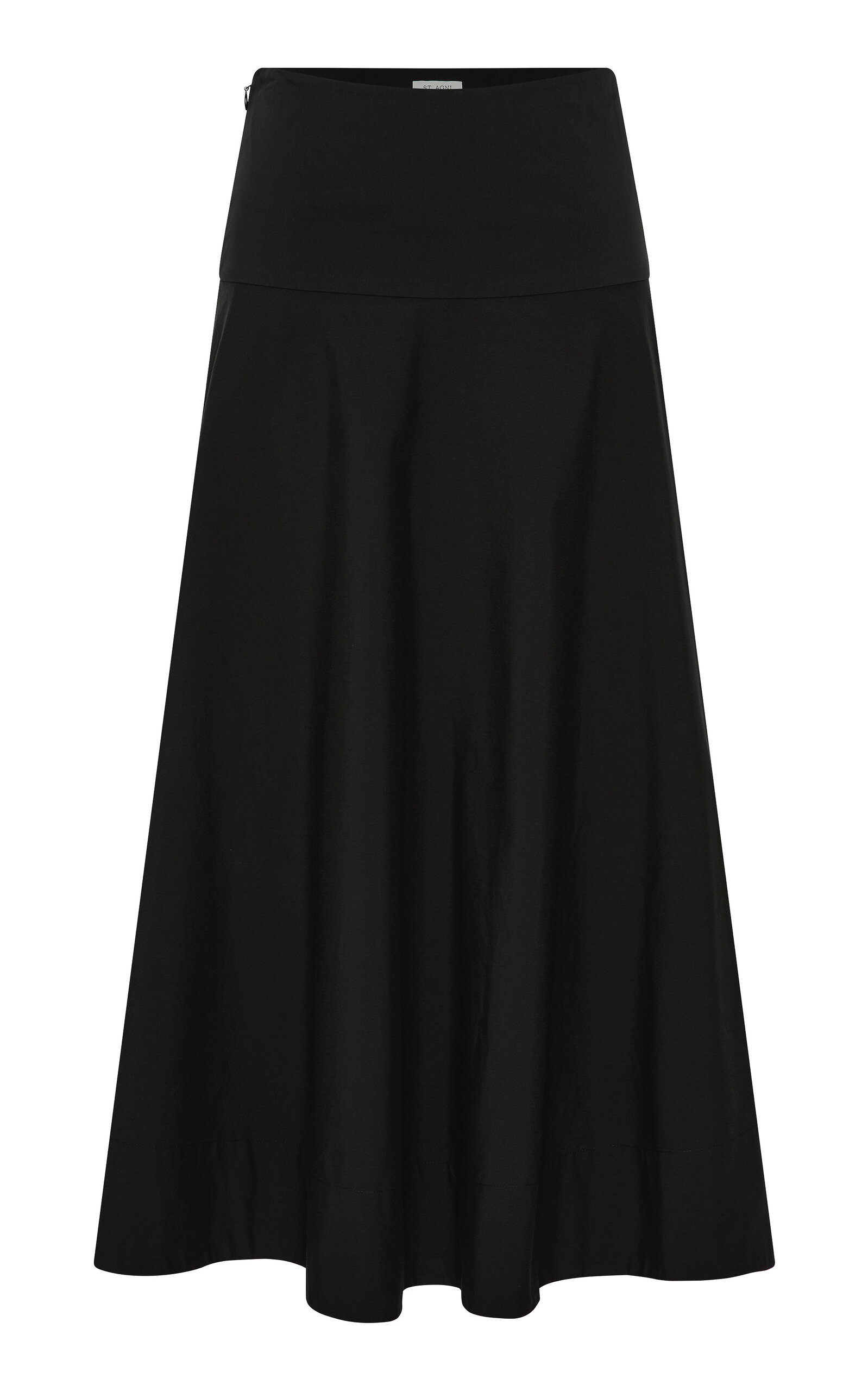 Circle Hem Cotton-Blend Maxi Skirt