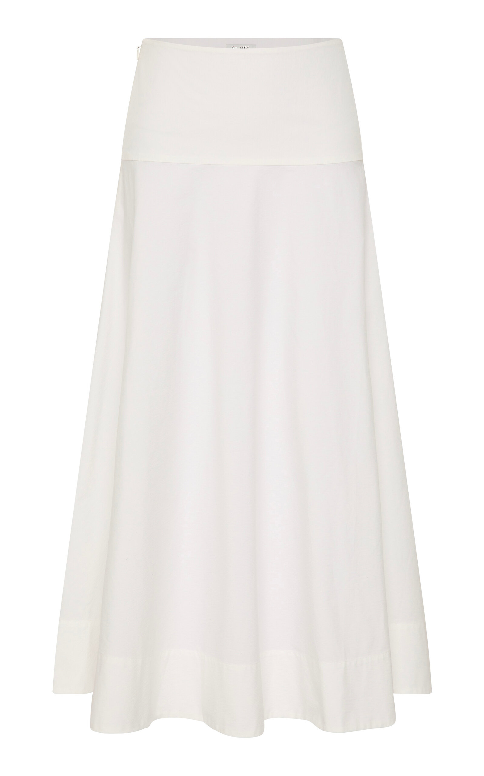 Circle Hem Cotton-Blend Maxi Skirt