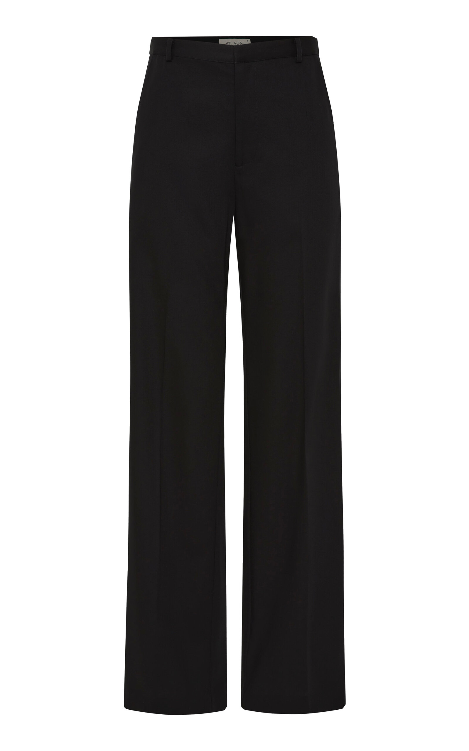 Mid-Rise Wool Straight-Leg Pants