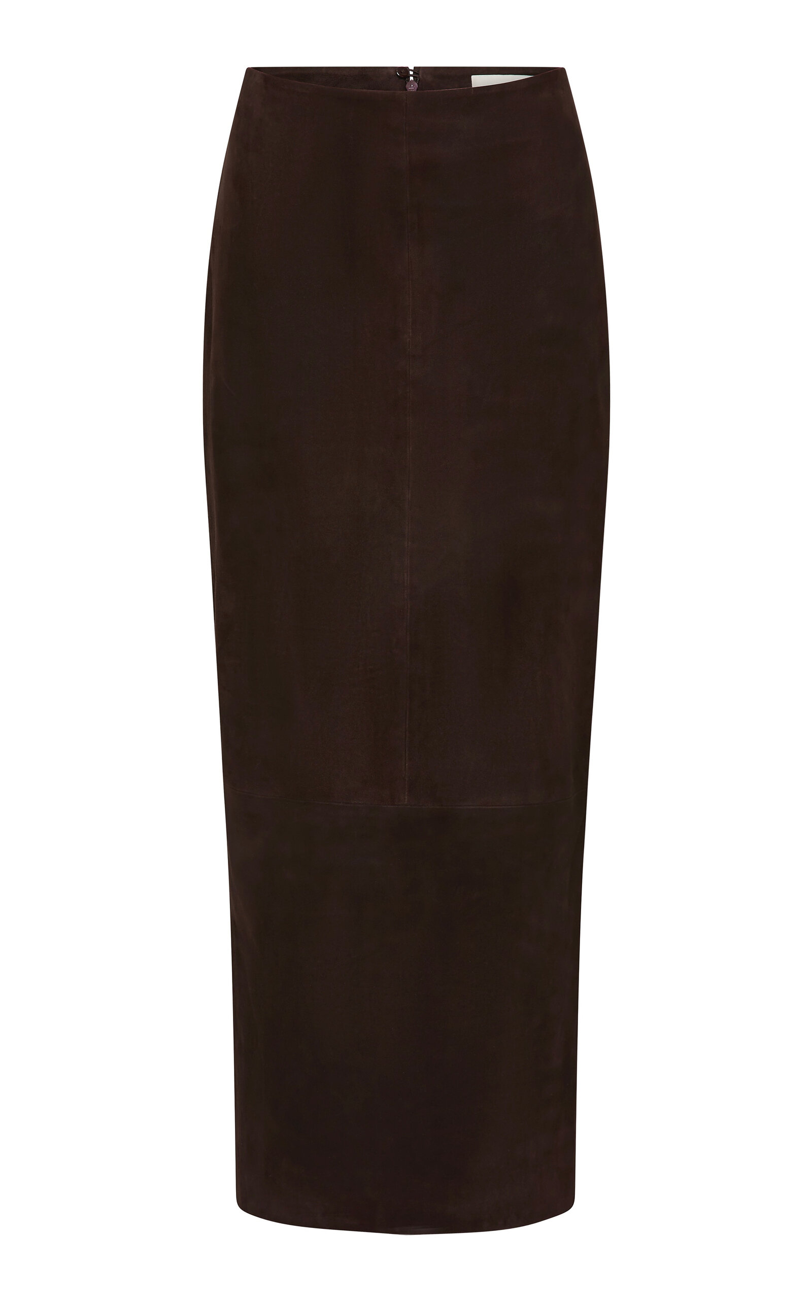 St. Agni Suede Maxi Column Skirt