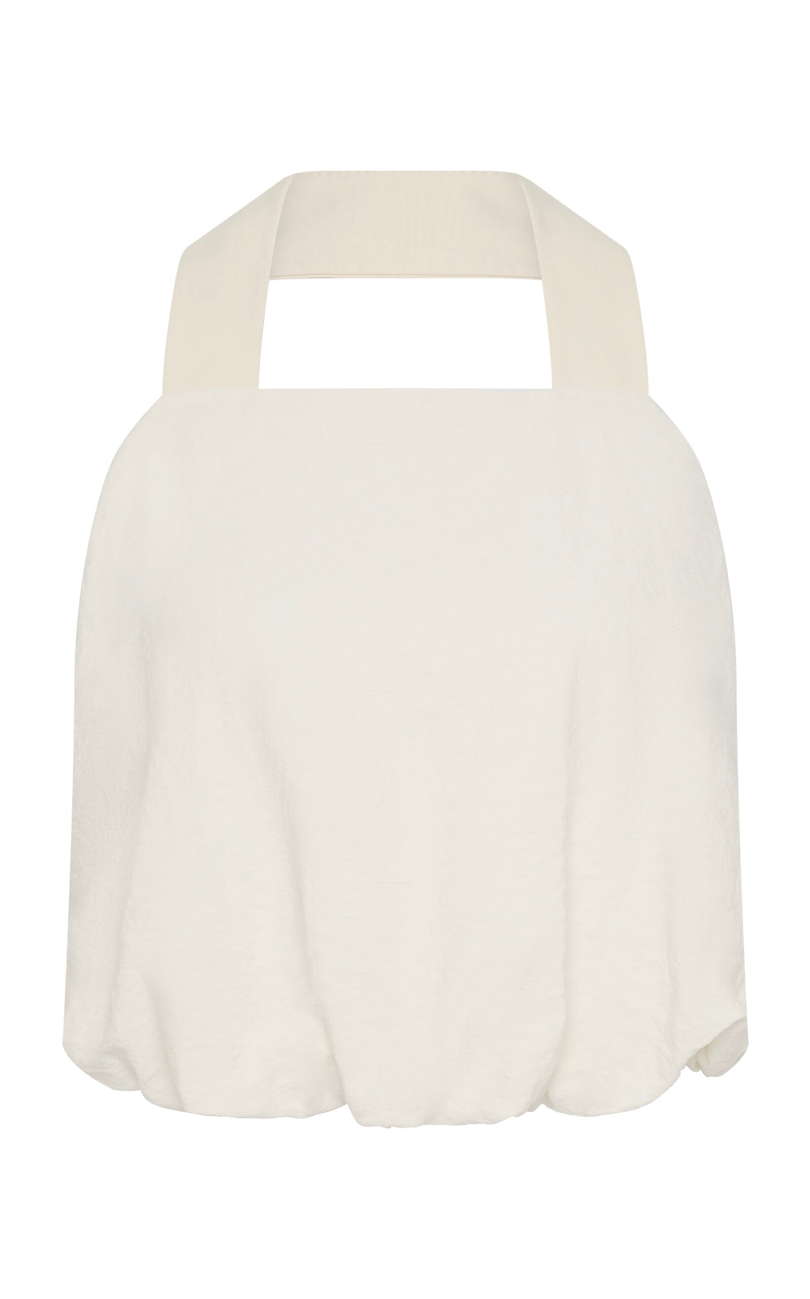 Cropped Silk-Blend Halter Top