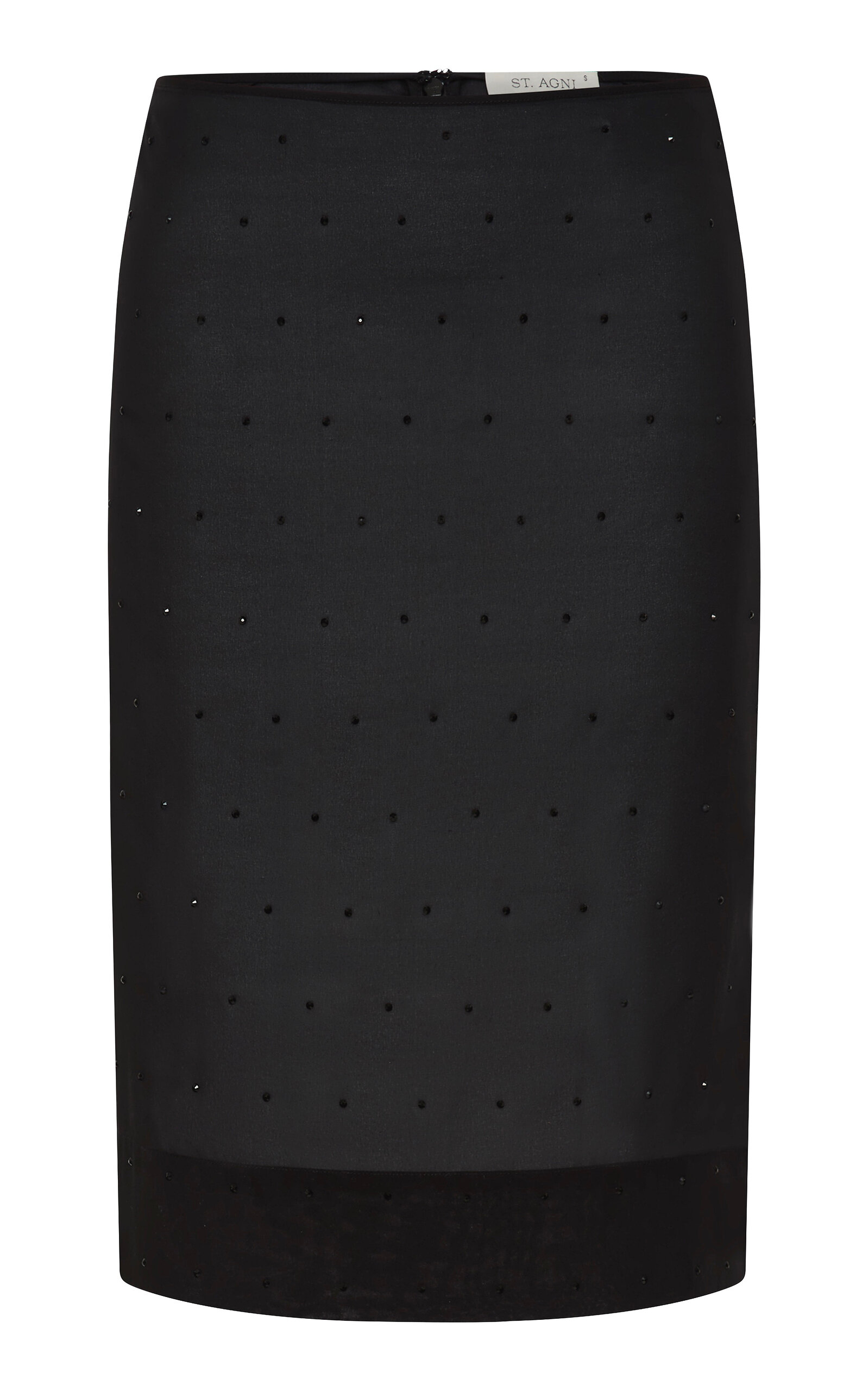 St. Agni Beaded Silk-Blend Midi Skirt